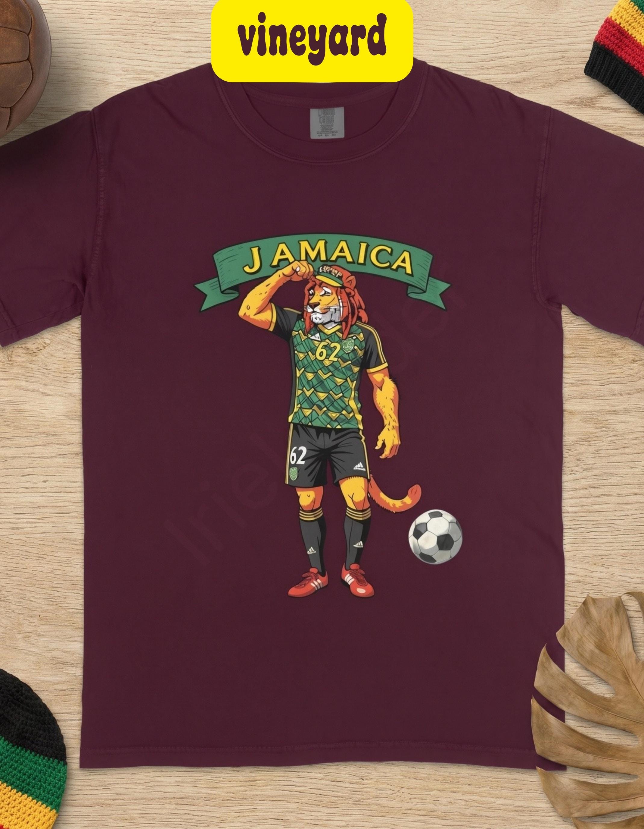 Jamaica Shirt, Reggae Boy Soccer Rasta Lion Graphic, Unisex Comfort Colors®, Jamaica fan gift, view 5
