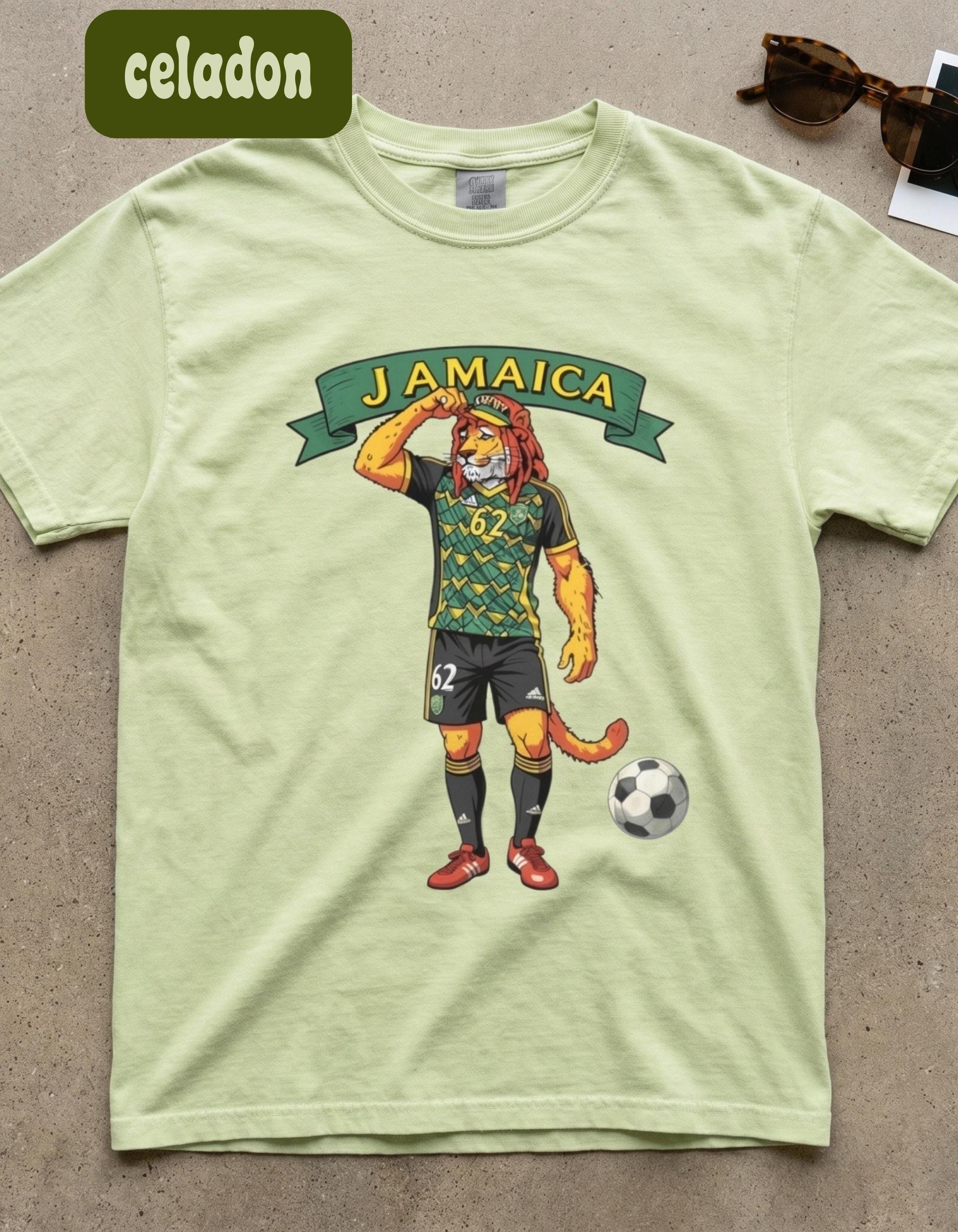 Jamaica Shirt, Reggae Boy Soccer Rasta Lion Graphic, Unisex Comfort Colors®, Jamaica fan gift, view 6