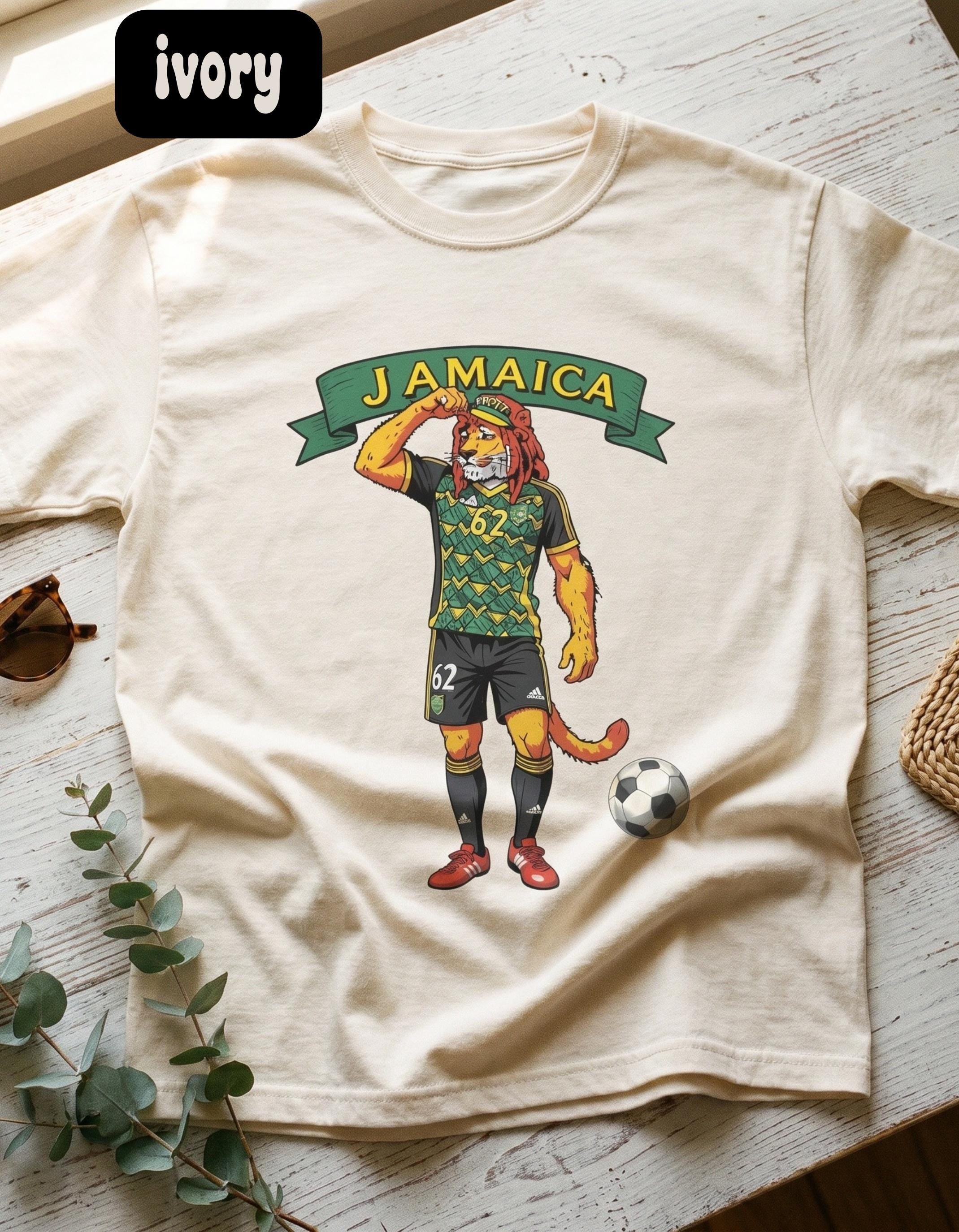 Jamaica Shirt, Reggae Boy Soccer Rasta Lion Graphic, Unisex Comfort Colors®, Jamaica fan gift, view 7