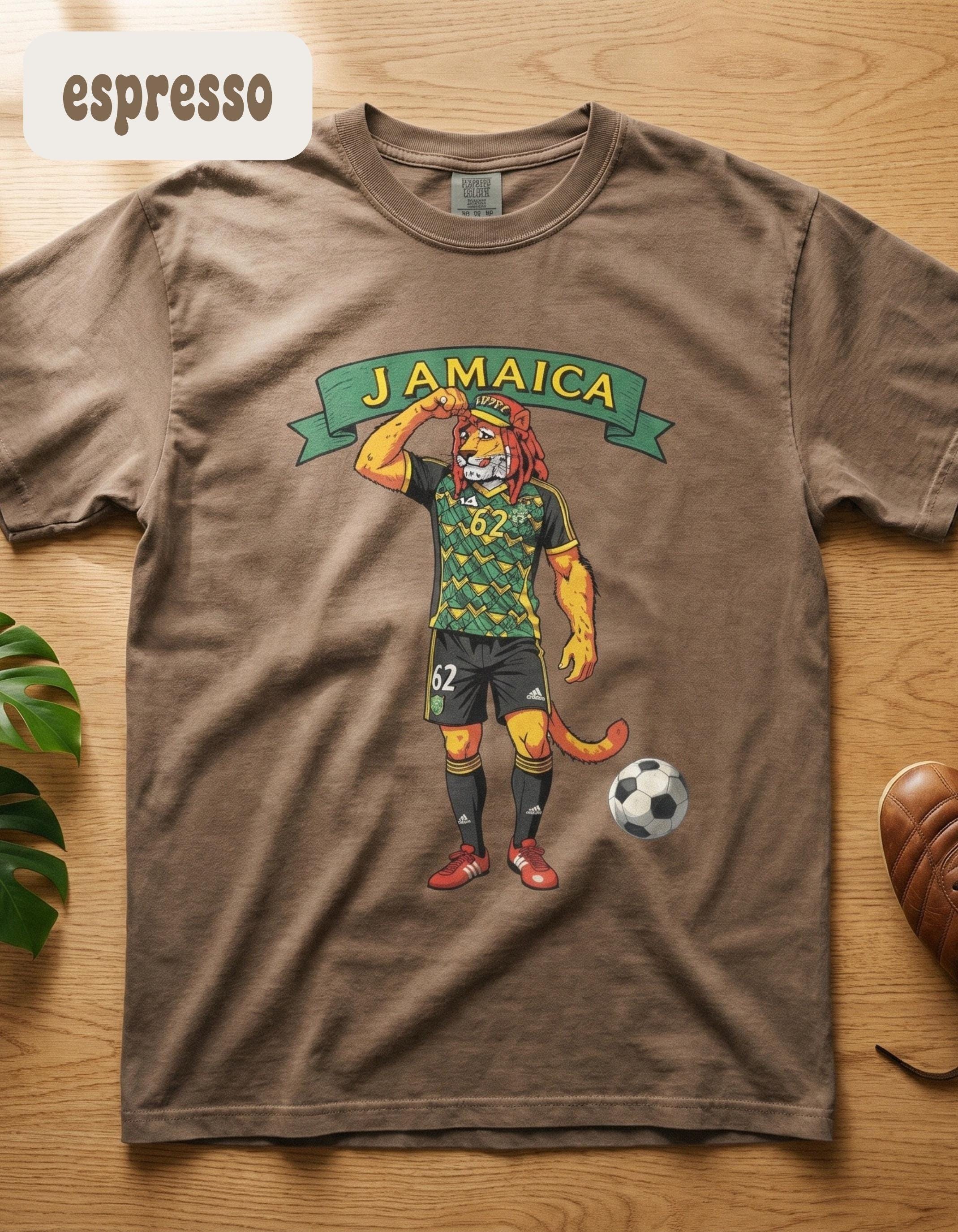 Jamaica Shirt, Reggae Boy Soccer Rasta Lion Graphic, Unisex Comfort Colors®, Jamaica fan gift, view 9