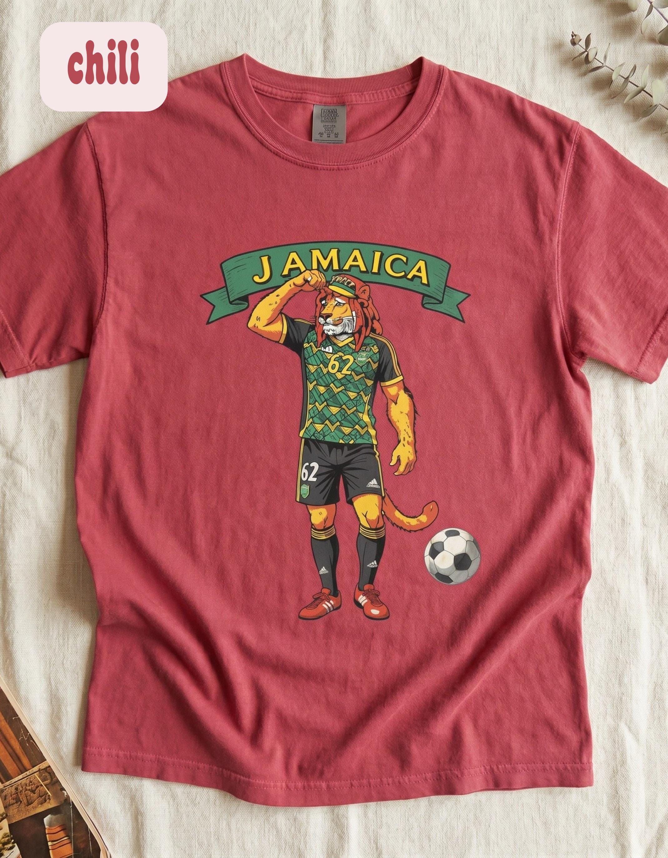Jamaica Shirt, Reggae Boy Soccer Rasta Lion Graphic, Unisex Comfort Colors®, Jamaica fan gift, view 10
