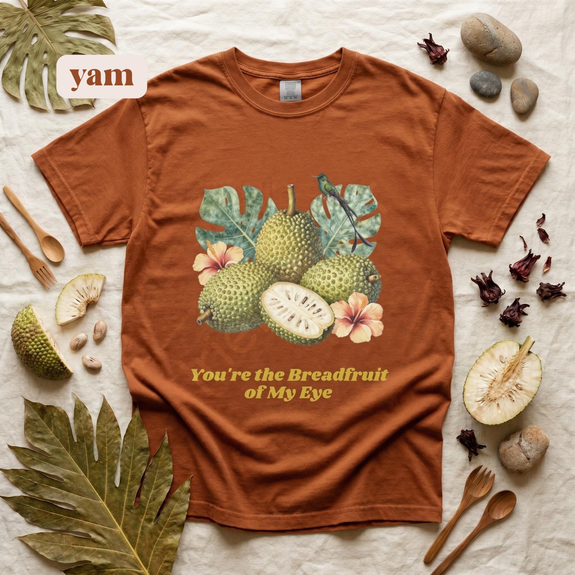 Breadfruit TShirt, Vintage Graphic Tee, funny fruit pun shirt, island style, Jamaica inspired, view 7