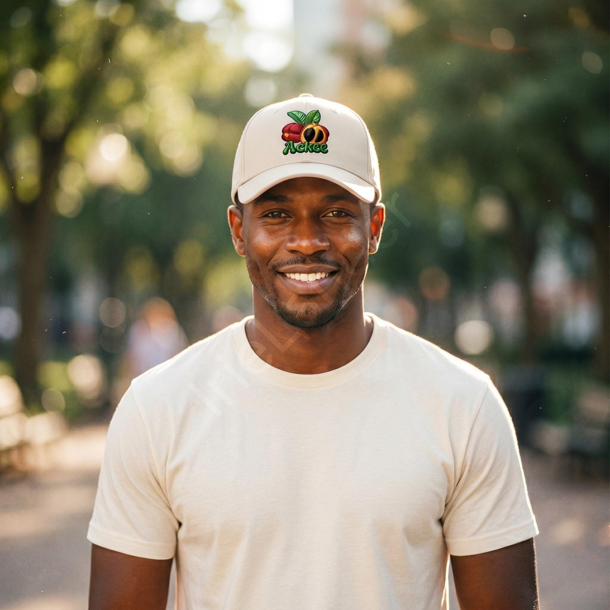 Jamaica Ackee Twill Cap, snapback, adjustable fit, island fruit design, reggae vibe, view 3