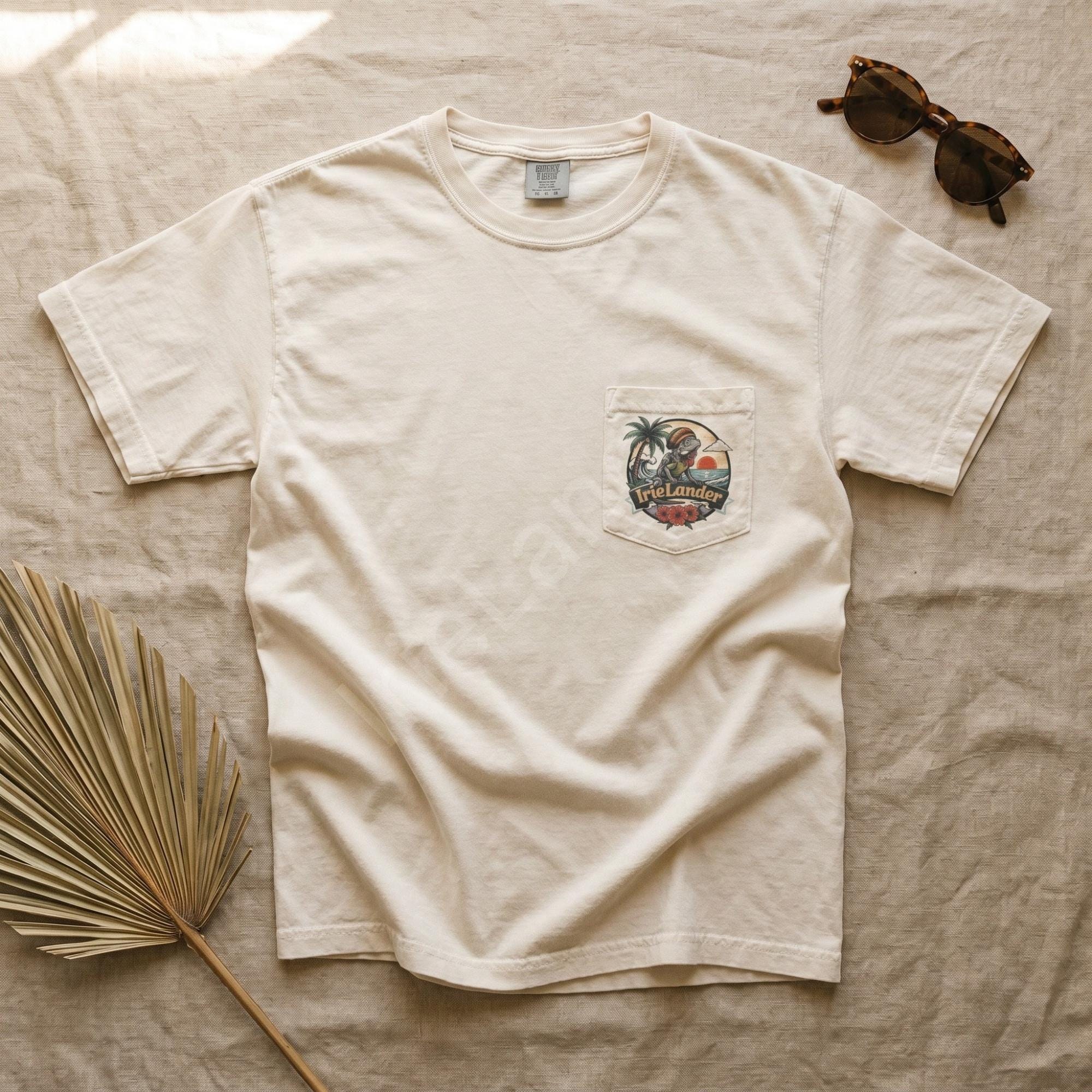 Irie Kingston Rasta Lion Jamaica Shirt, front or back print, ivory or black, view 17