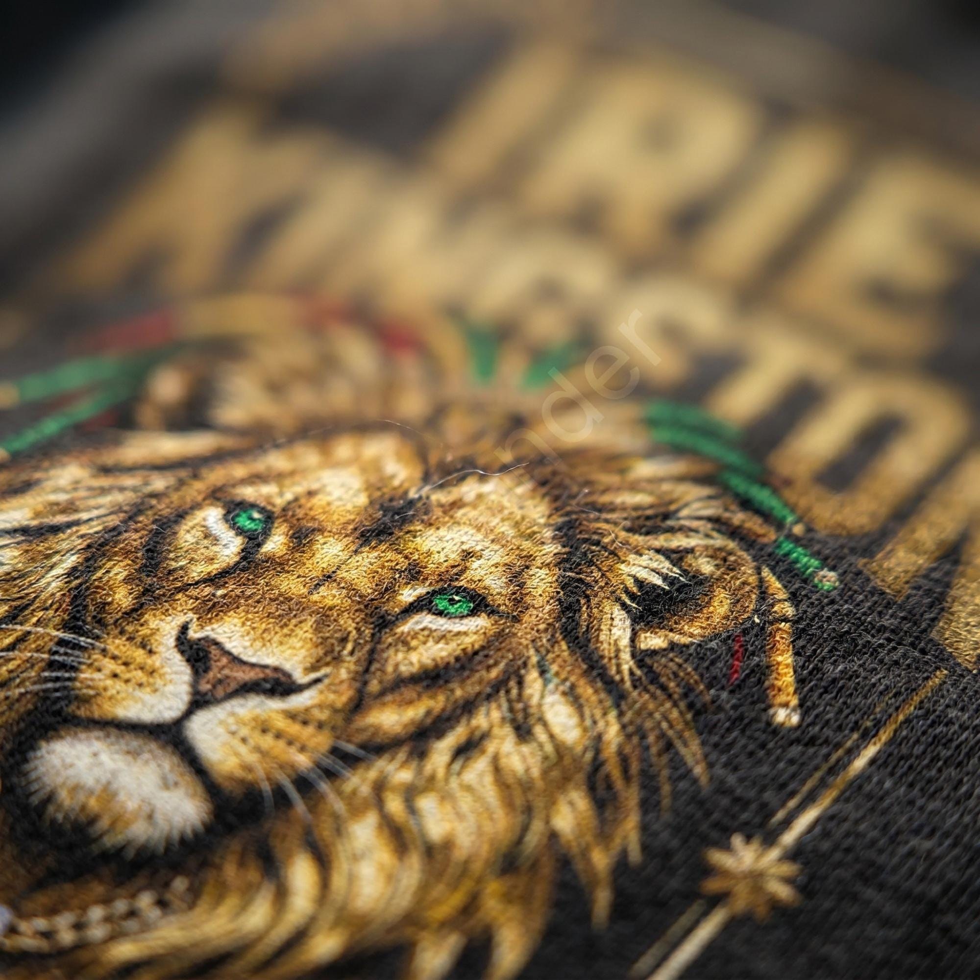 Irie Kingston Rasta Lion Jamaica Shirt, front or back print, ivory or black, view 6
