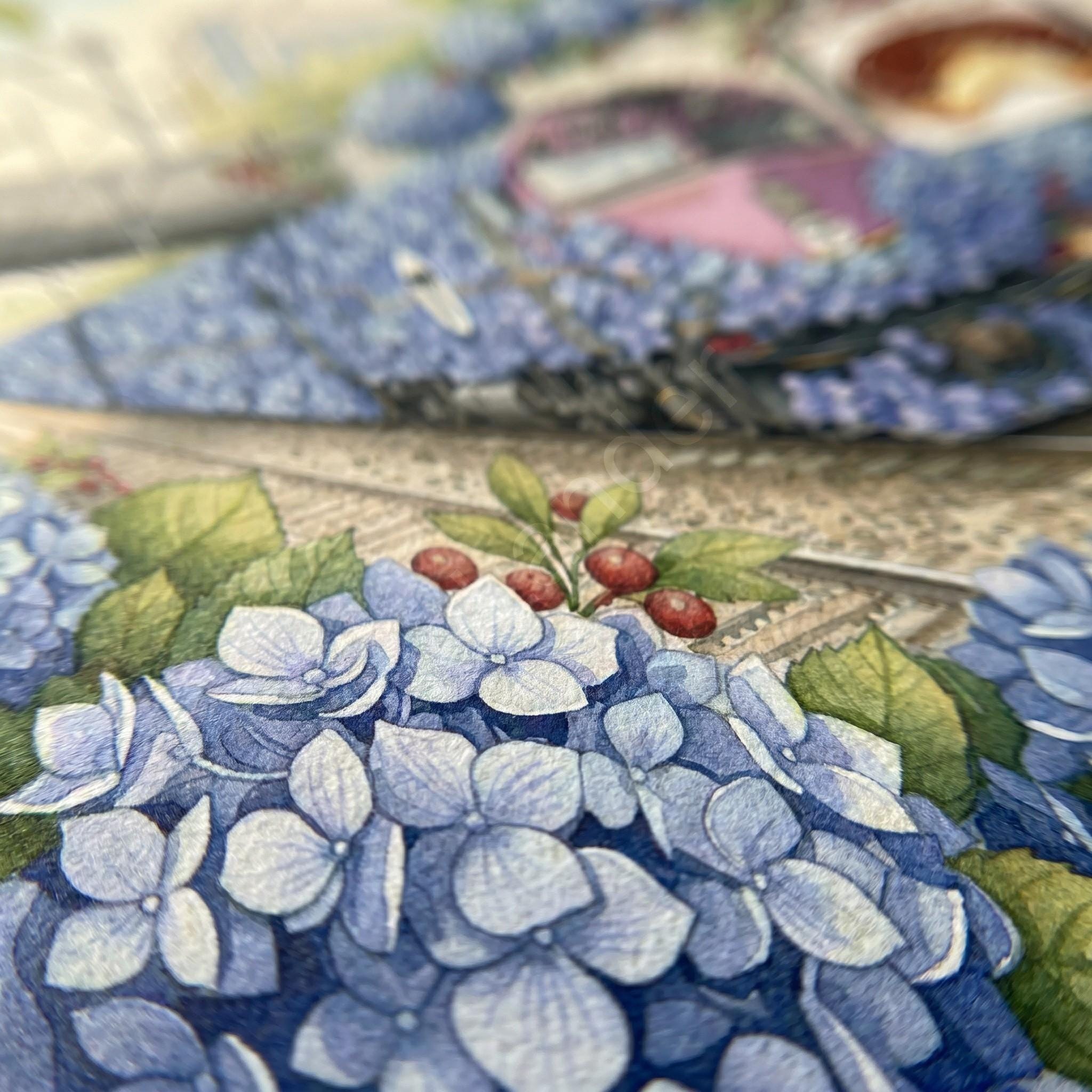 Boston MBTA Train Hydrangea Art Print, Floral Railway Wall Decor (Physical Print), view 3