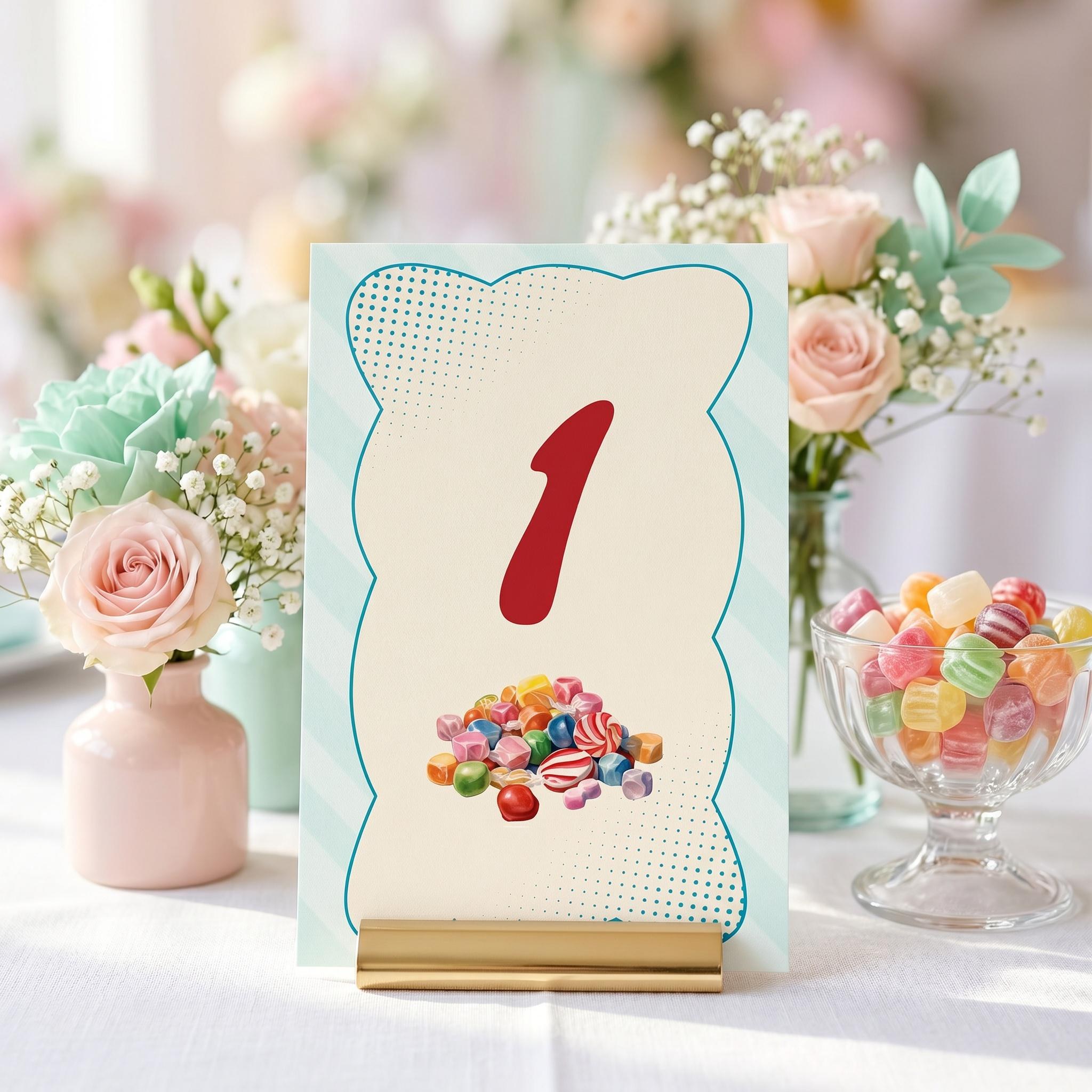 Candy Wedding Invitation, Printed Set, Semi Custom Invites, includes envelopes, calligraphy + stamps optional, view 7