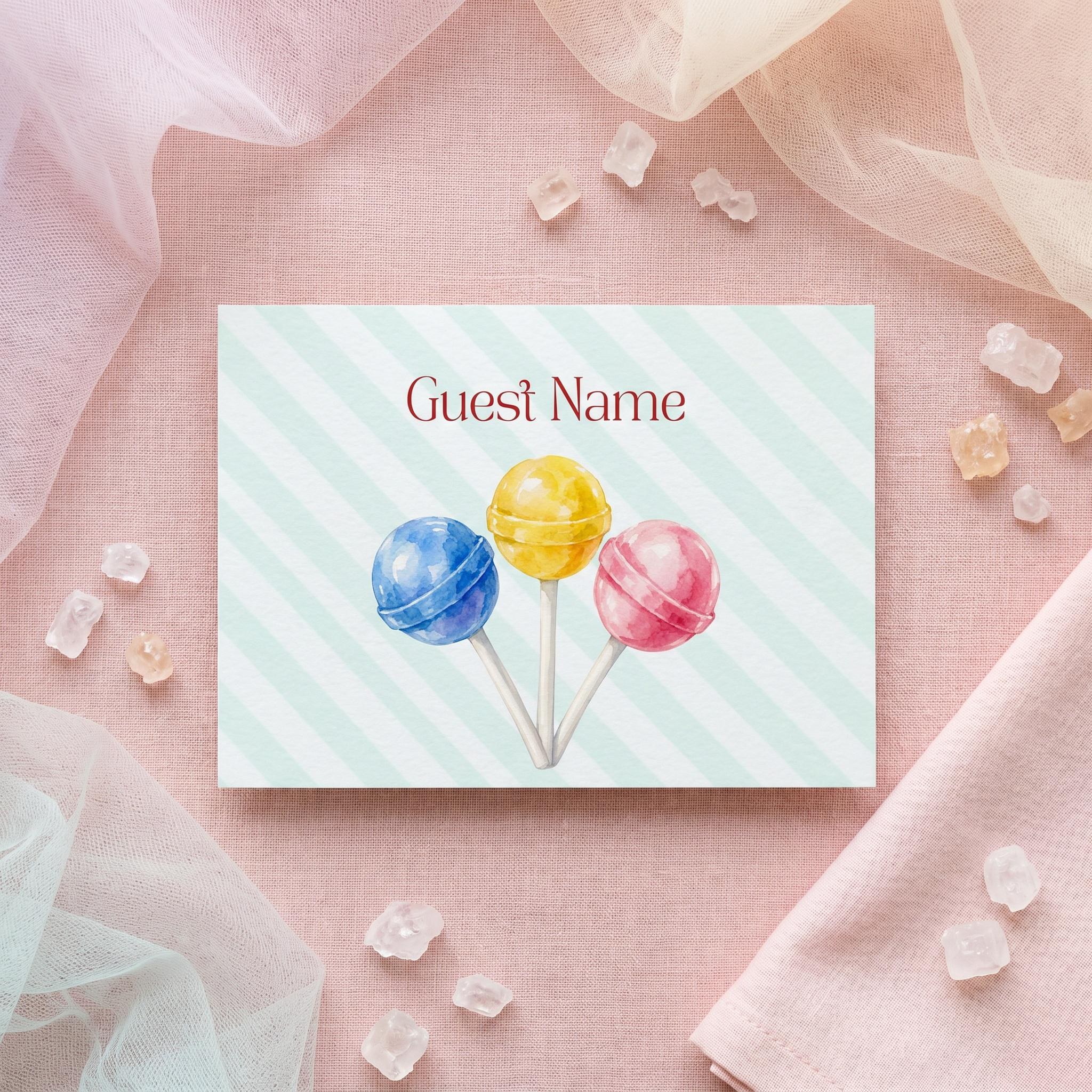 Candy Wedding Invitation, Printed Set, Semi Custom Invites, includes envelopes, calligraphy + stamps optional, view 8