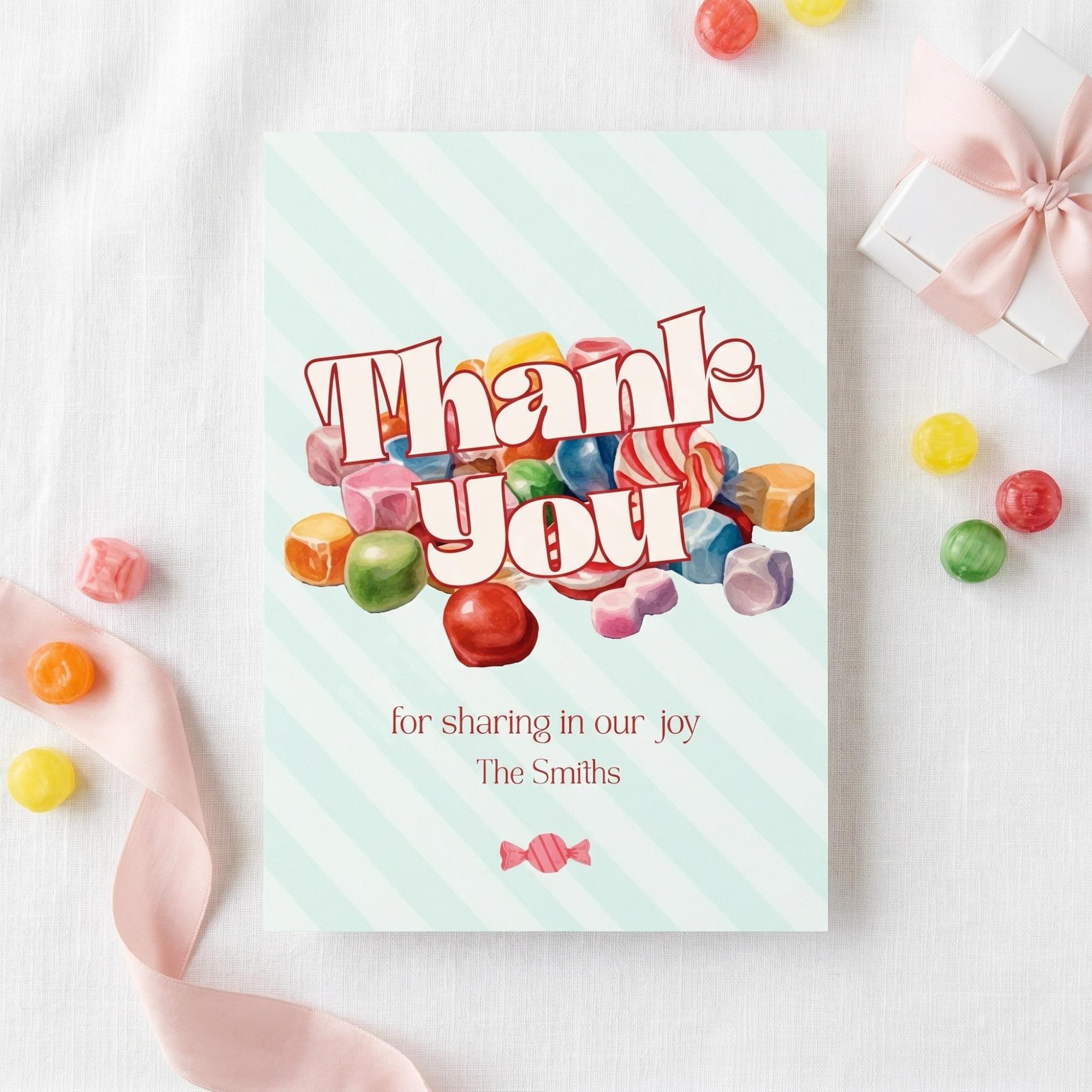 Candy Wedding Invitation, Printed Set, Semi Custom Invites, includes envelopes, calligraphy + stamps optional, view 9