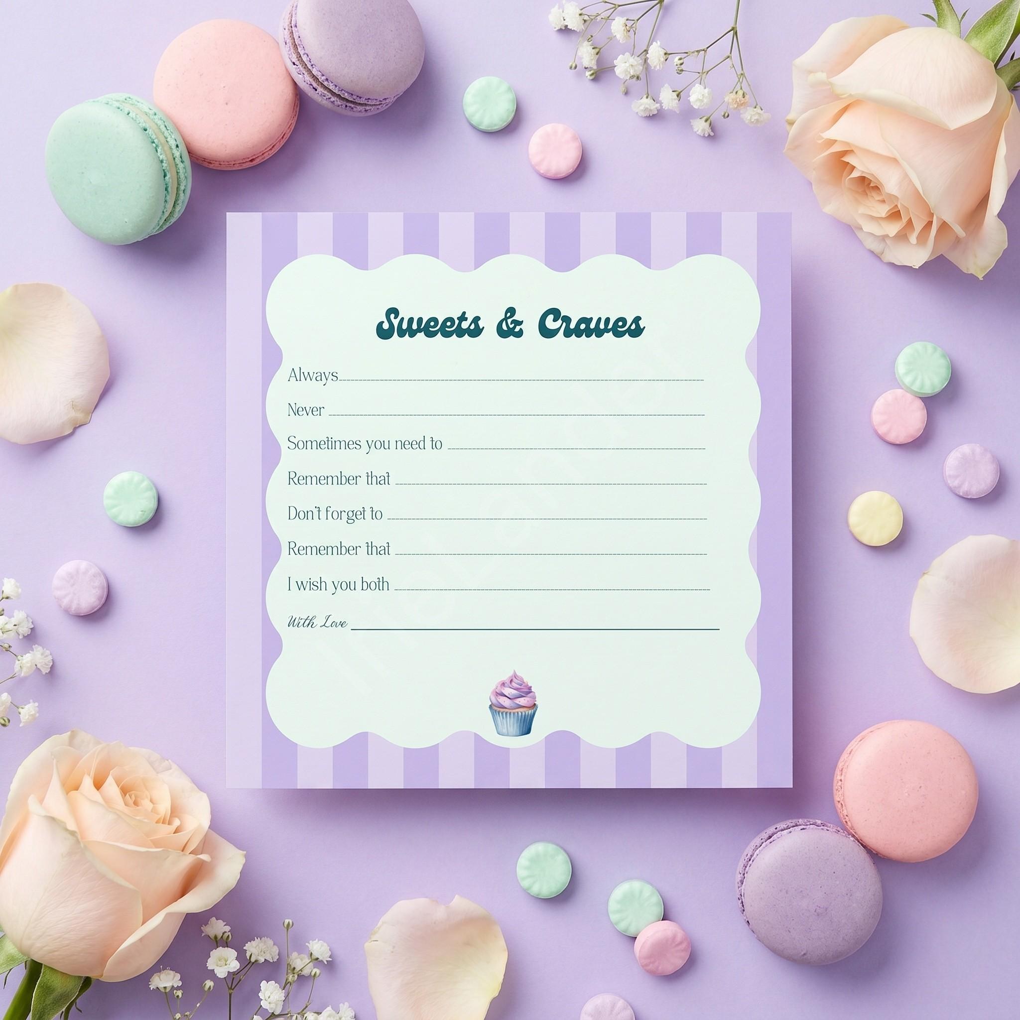 Candy Bridal Shower Invitation, Printed Set, Semi Custom Invites, includes envelopes, calligraphy + stamps optional, view 3