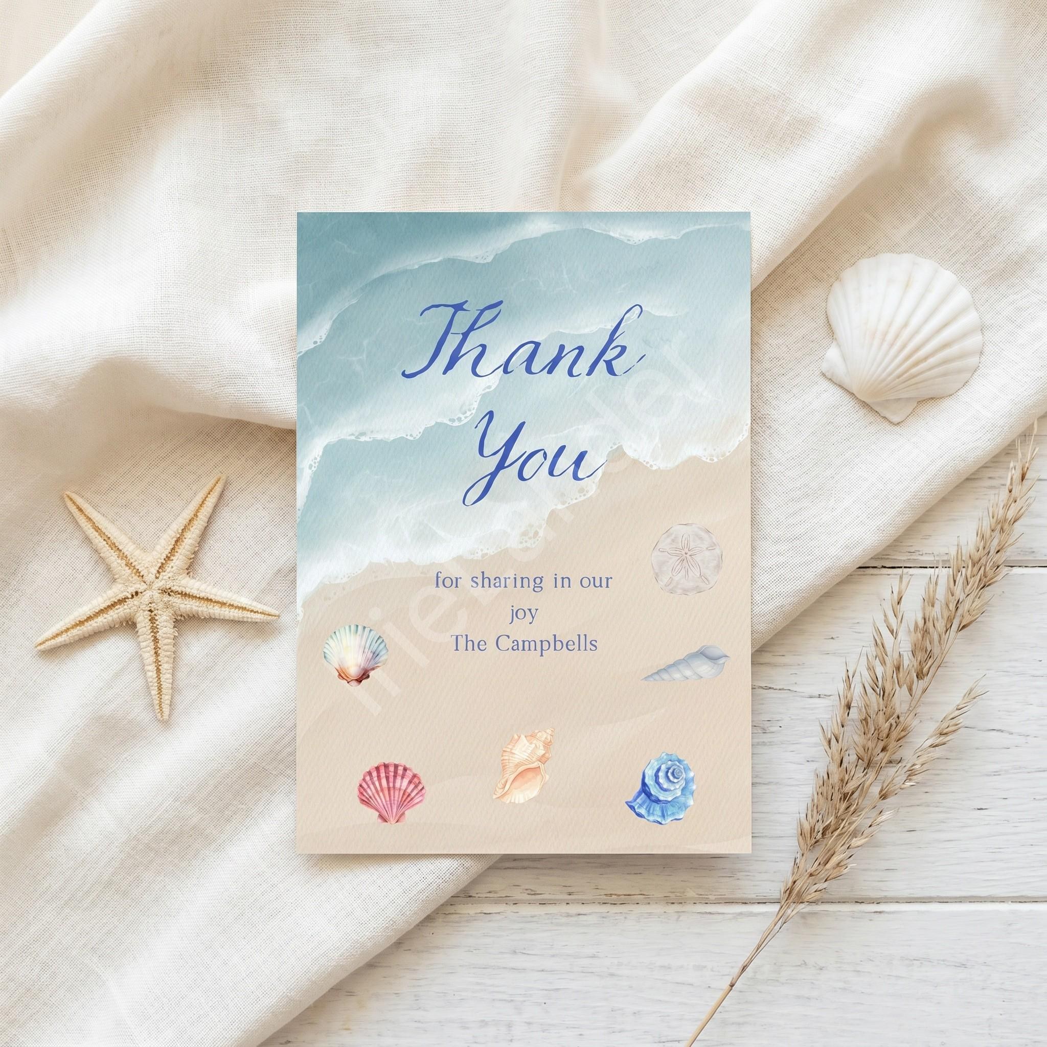 Beach Wedding Invitation, Printed Set, Semi Custom Invites, includes envelopes, calligraphy + stamps optional, view 9