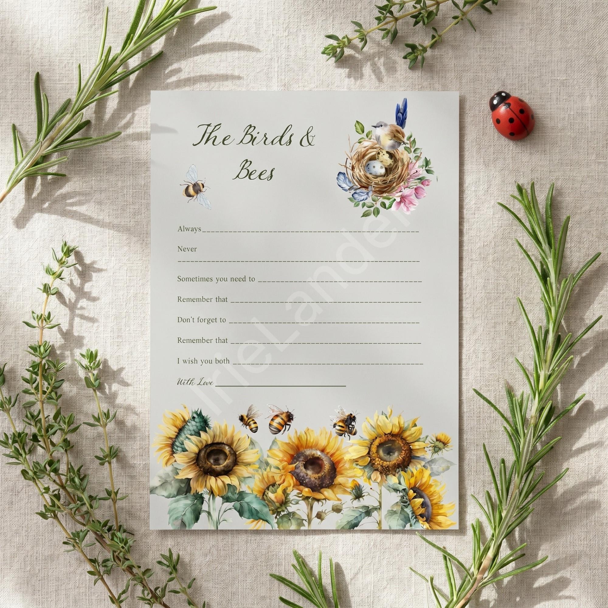 Ladybug Garden Bridal Shower Invitation Printed Set: Semi Custom, calligraphy + stamps optional, view 4