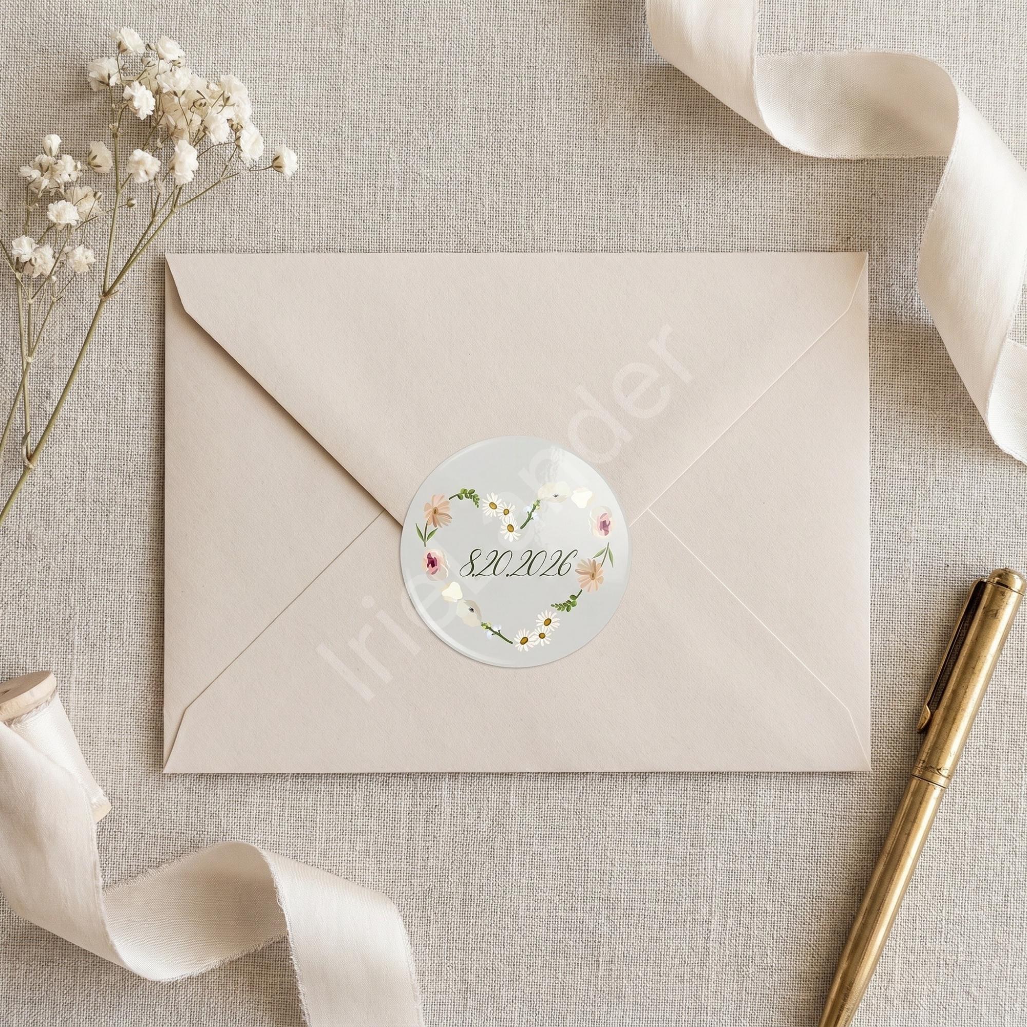 Ladybug Garden Bridal Shower Invitation Printed Set: Semi Custom, calligraphy + stamps optional, view 7