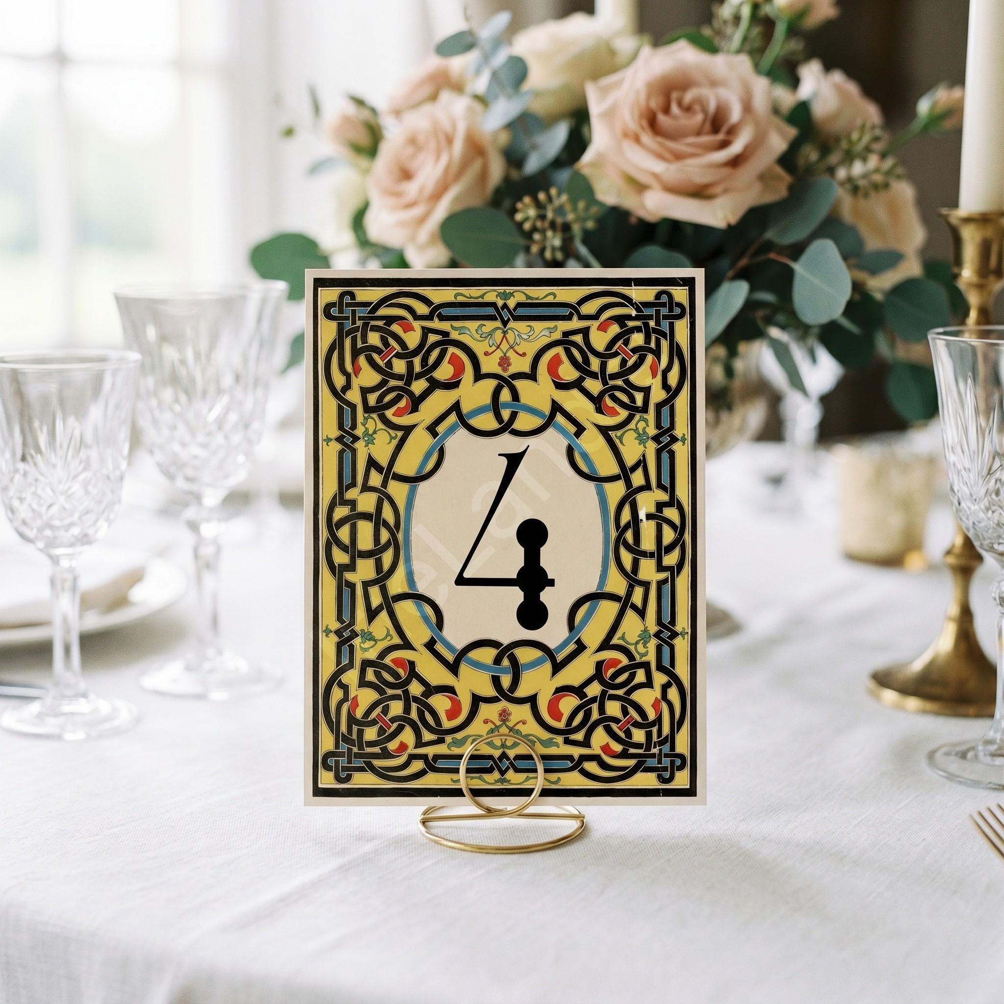 Wedding Table Numbers, PRINTED set, Antique Celtic Knotwork, view 4