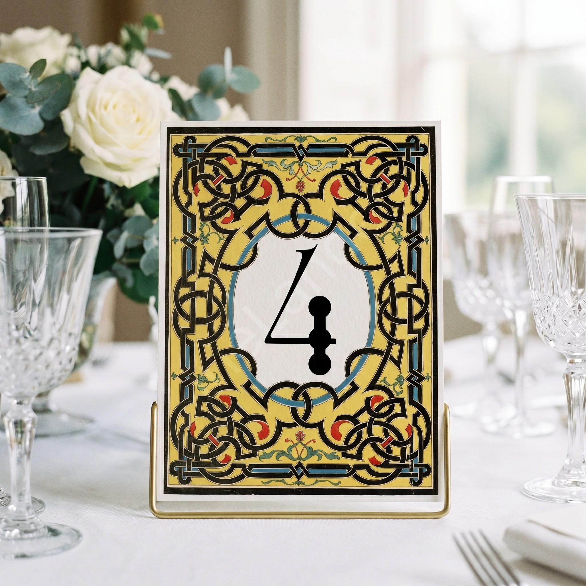Wedding Table Numbers, PRINTED set, Antique Celtic Knotwork, view 6