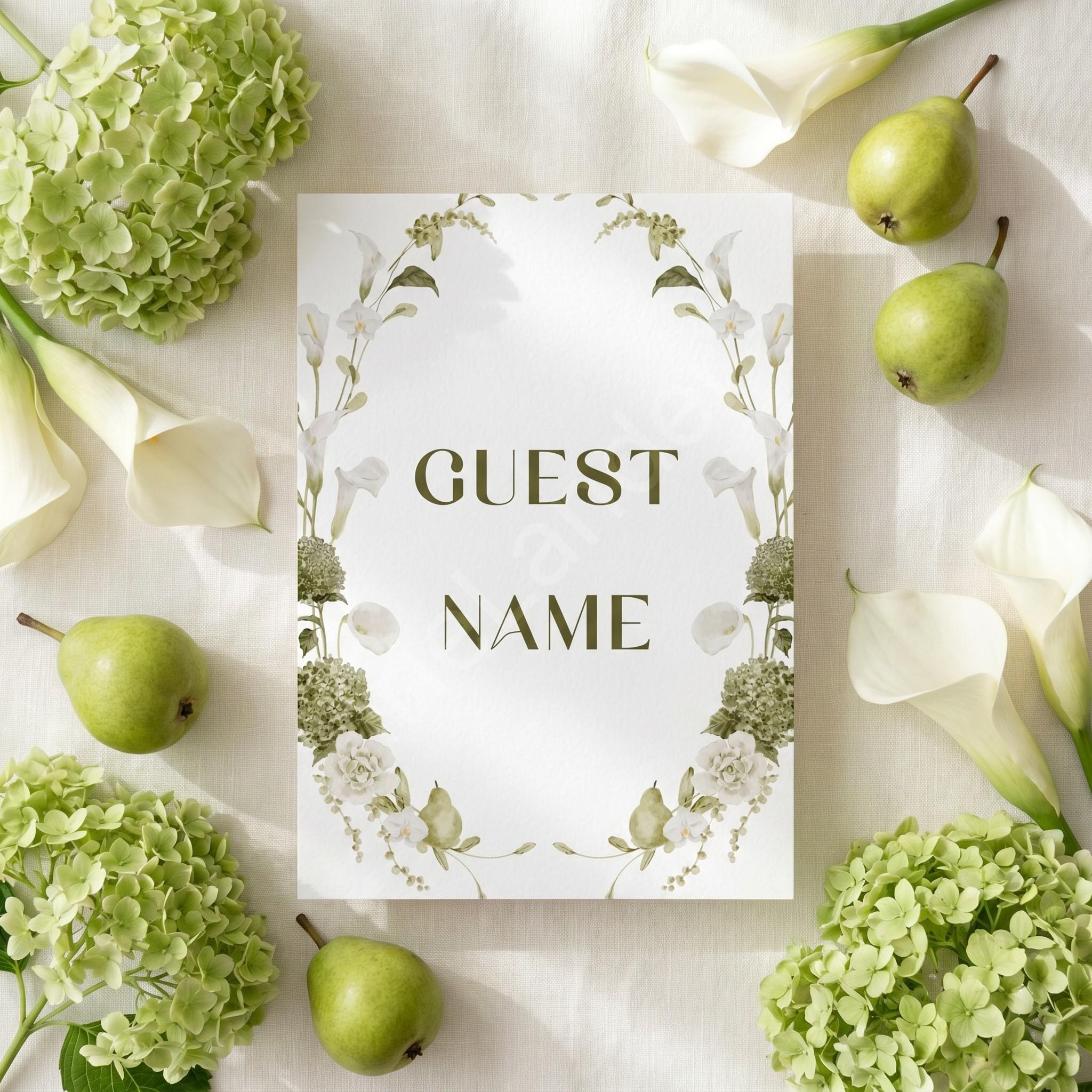 Sage Watercolor Wedding Invitation Suite: PRINTED, personalized, includes envelopes + wax seals, calligraphy, stamps optional, view 7