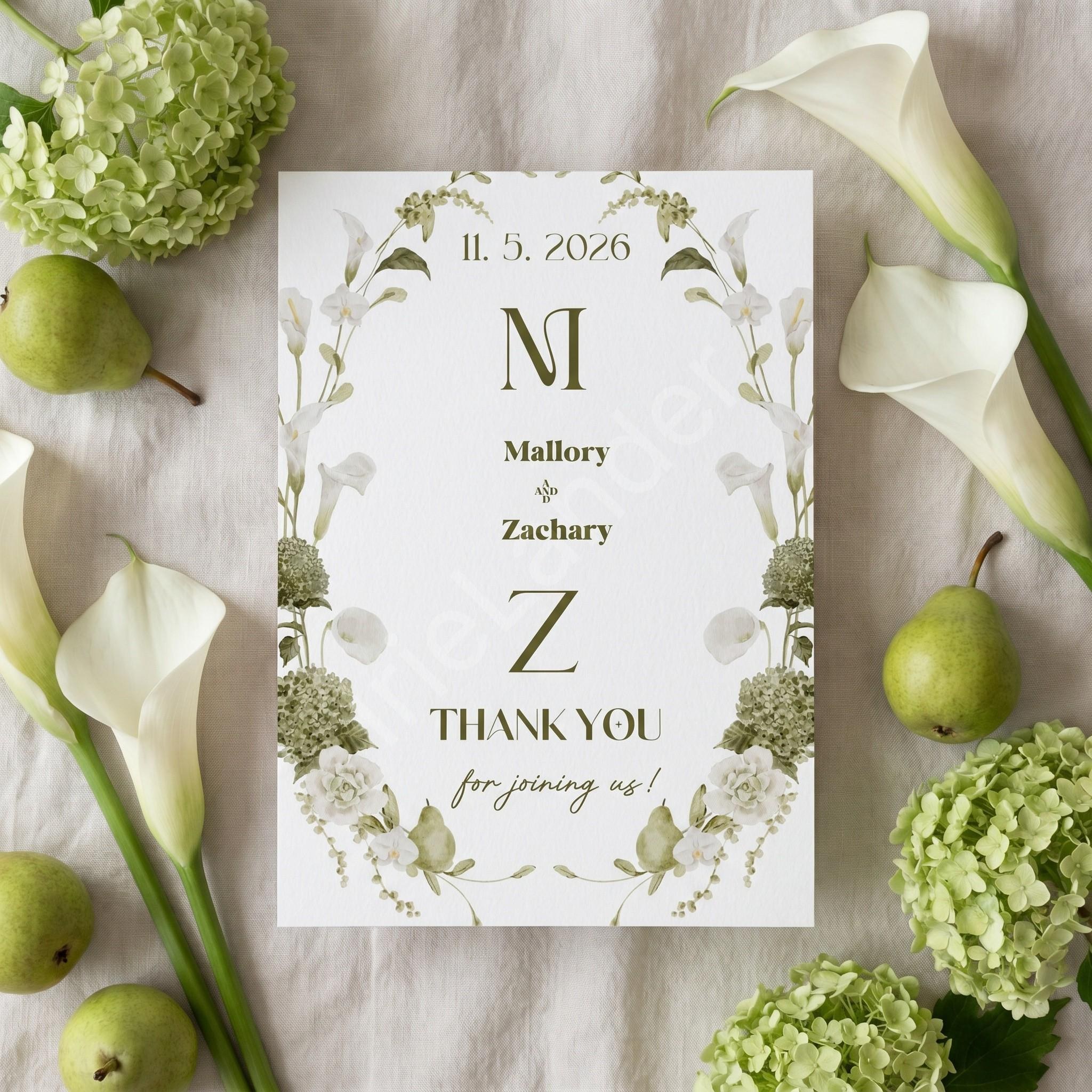 Sage Watercolor Wedding Invitation Suite: PRINTED, personalized, includes envelopes + wax seals, calligraphy, stamps optional, view 8