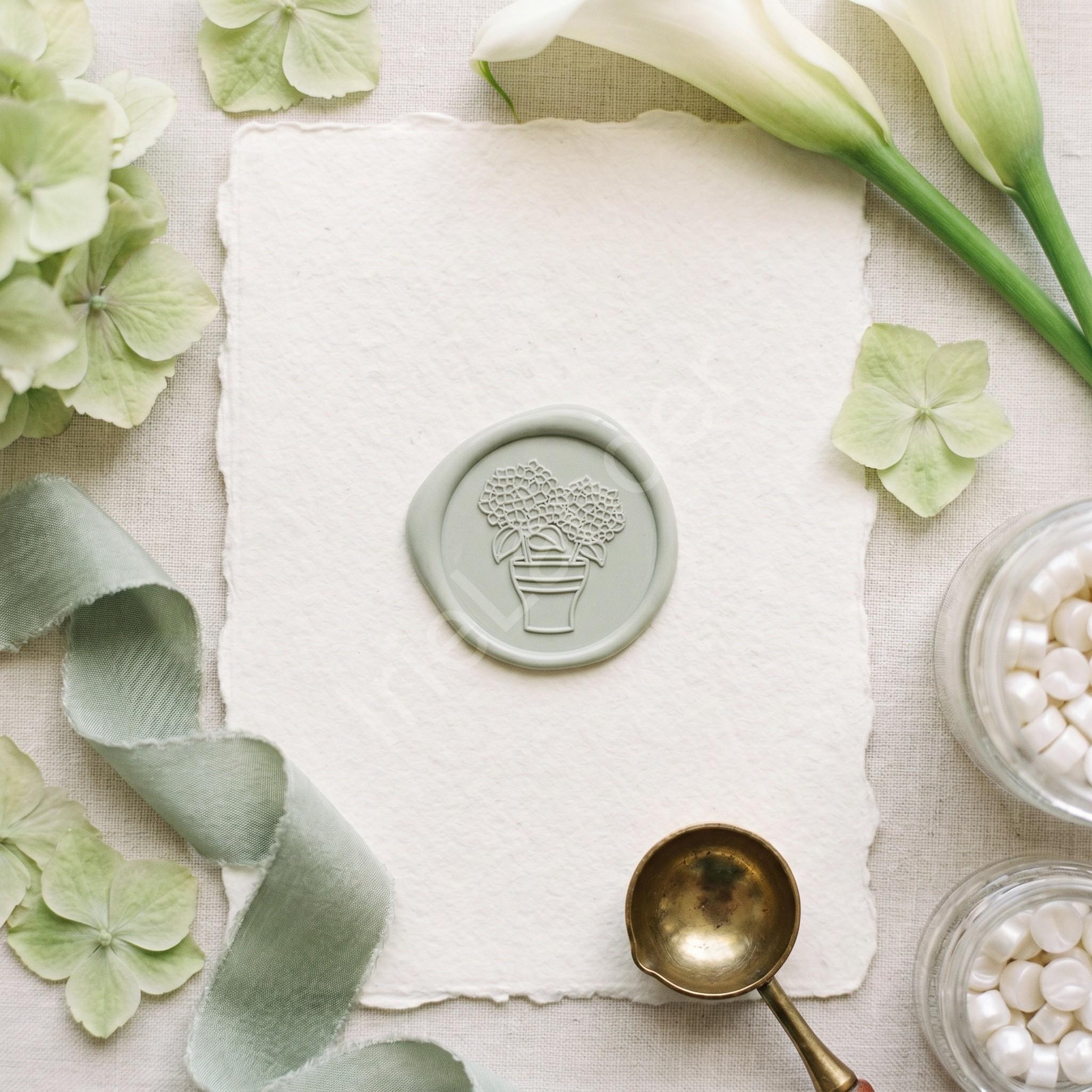 Sage Watercolor Wedding Invitation Suite: PRINTED, personalized, includes envelopes + wax seals, calligraphy, stamps optional, view 10