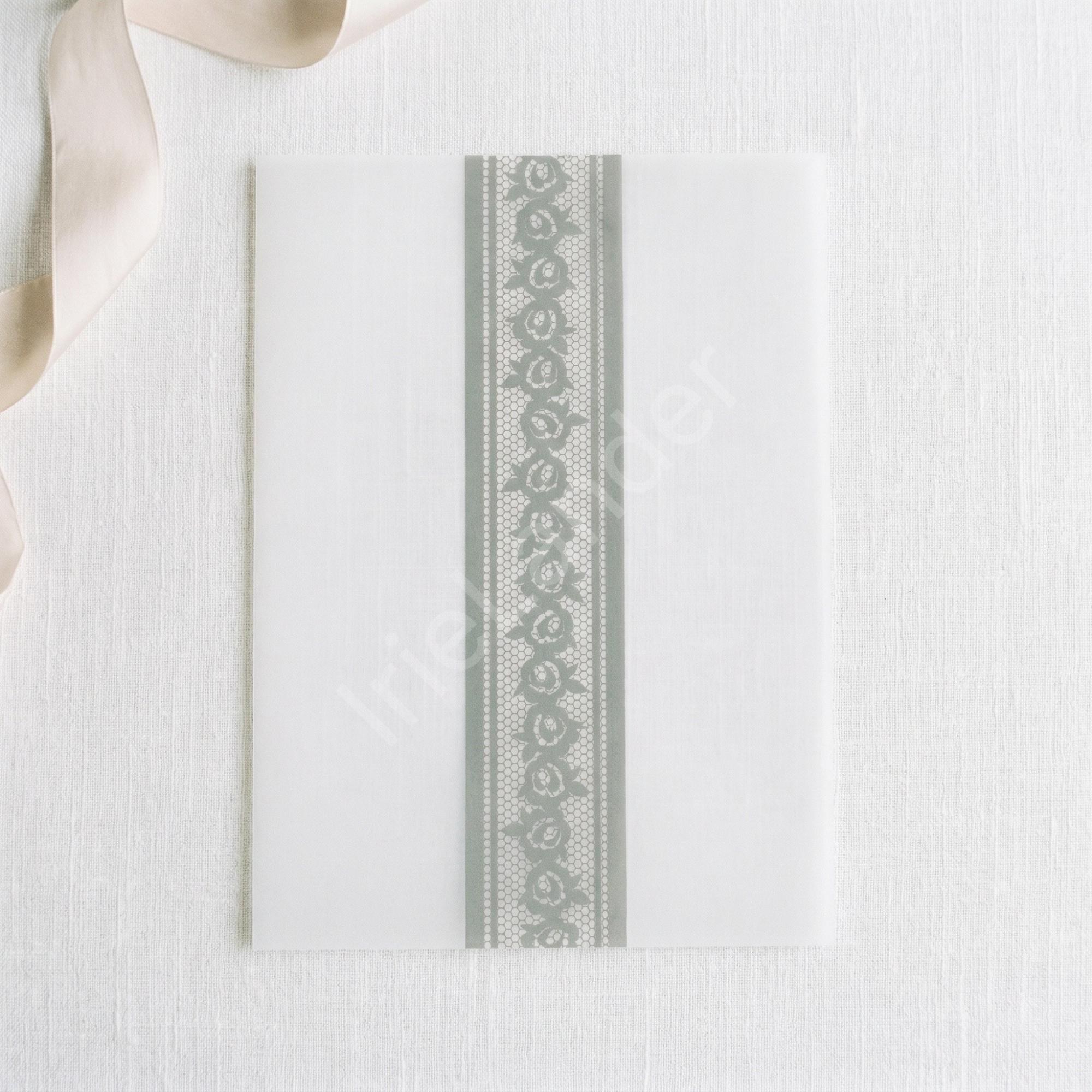 Garden Tea Wedding Invitation: PRINTED, vellum overlay, personalized, envelopes + wax seals, calligraphy, stamps optional, view 10