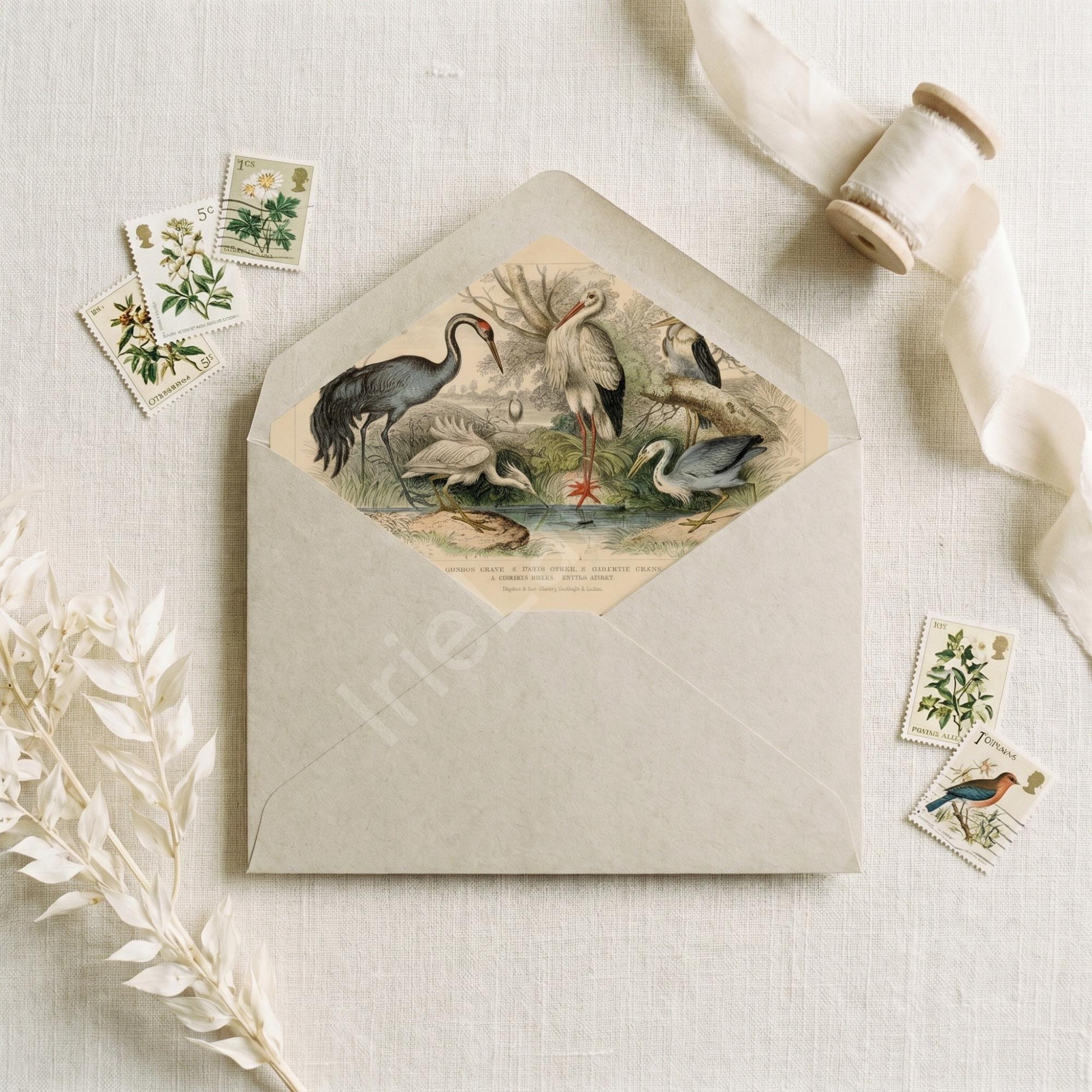 Stork Baby Shower Invitation Bundle: PRINTED, archival stork designs + wax seals, hand-lettering + stamps optional, view 8