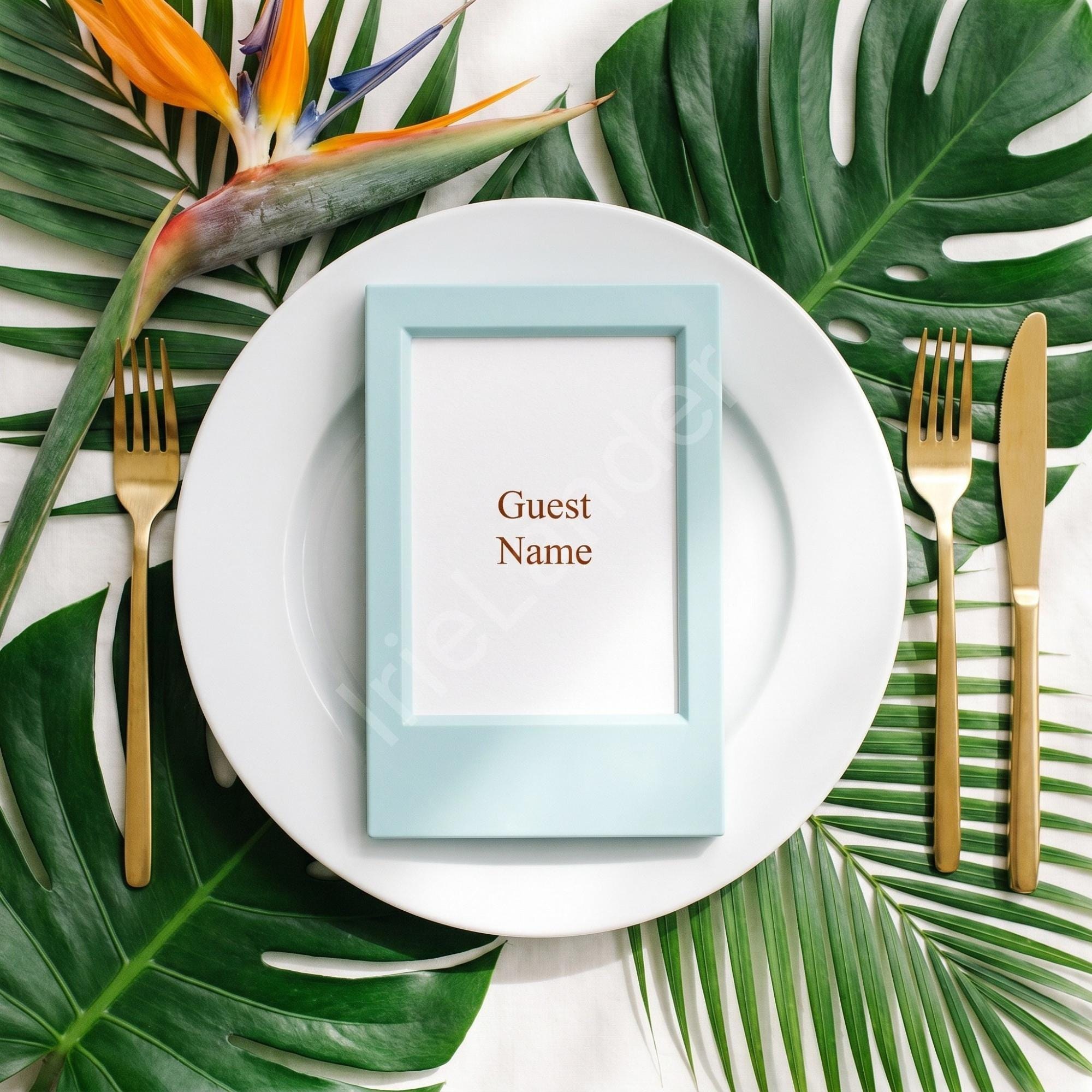 Tropical Bird of Paradise Wedding Suite: PRINTED | vellum with Dunn’s River Falls + frame, view 11