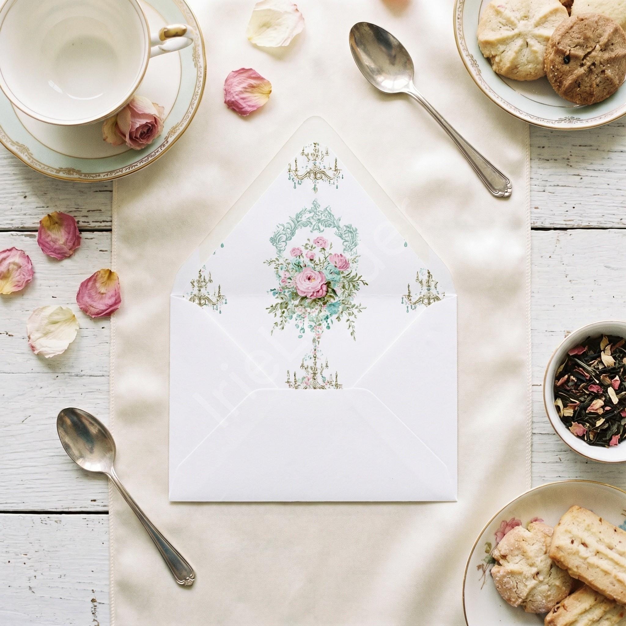 Tea Party Stationery, lined notepad, horizontal note card, Post-it® Notes, buy set or individually, view 3