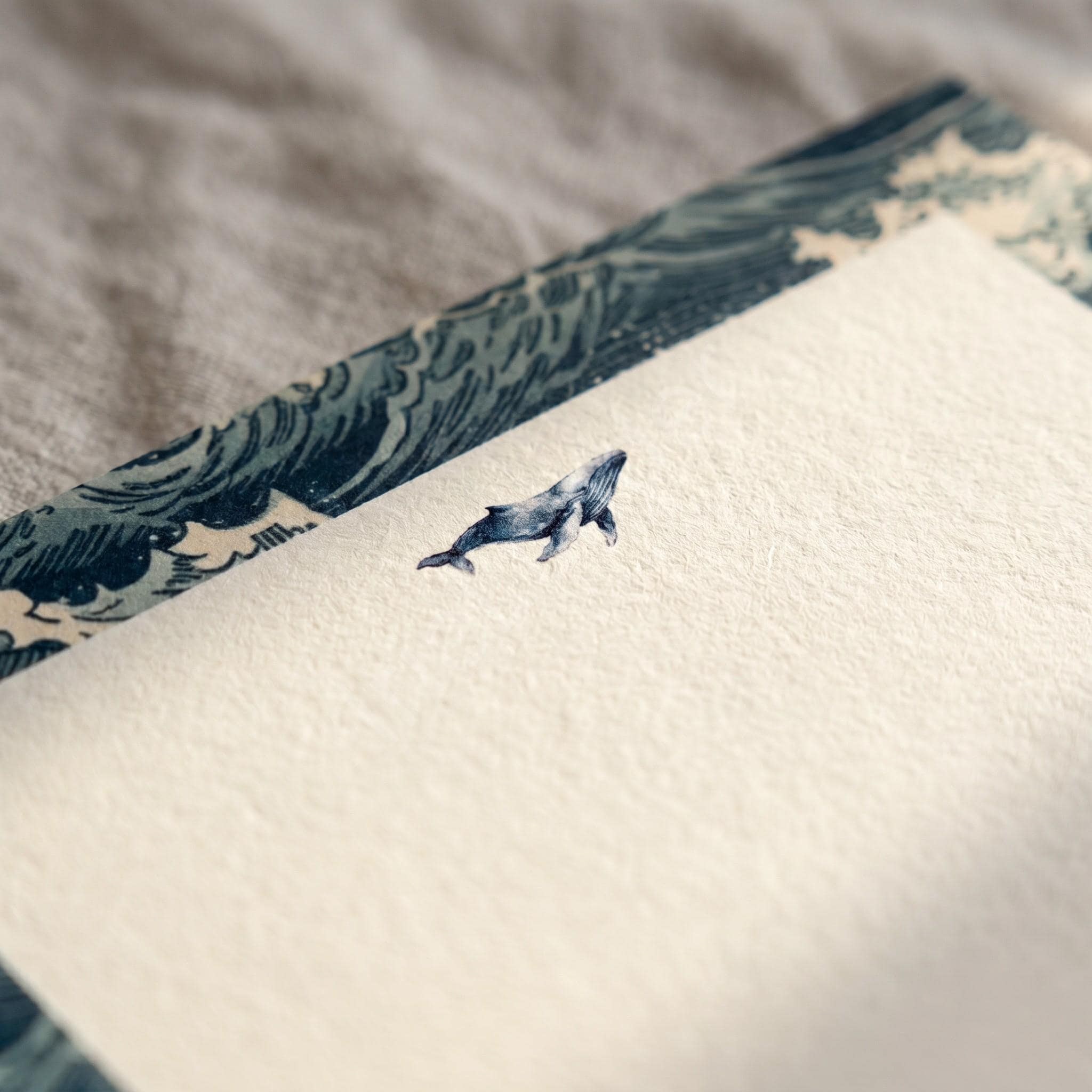 Whale Stationery, Post-it® Notes, notepad, horizontal note card, lined envelopes, buy set or individually, view 2