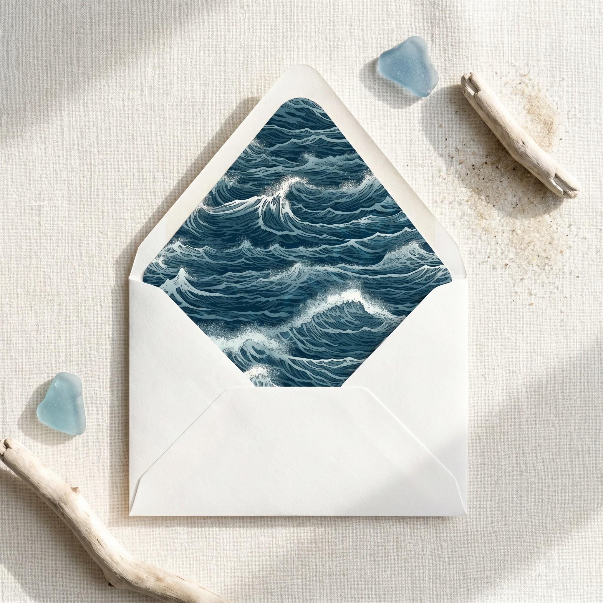 Whale Stationery, Post-it® Notes, notepad, horizontal note card, lined envelopes, buy set or individually, view 6