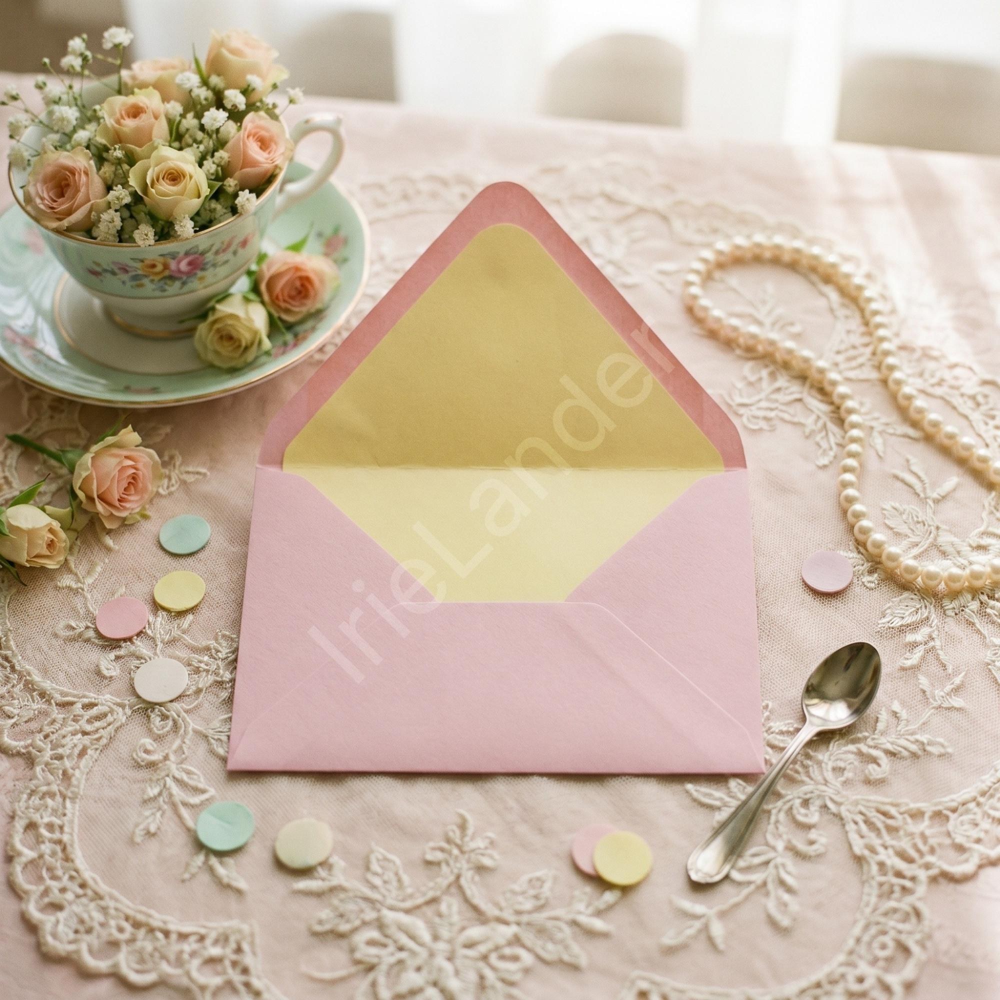 Retro 50s Bridal Shower Invitation Printed Set: Polka dot design, cultural bride options, view 9