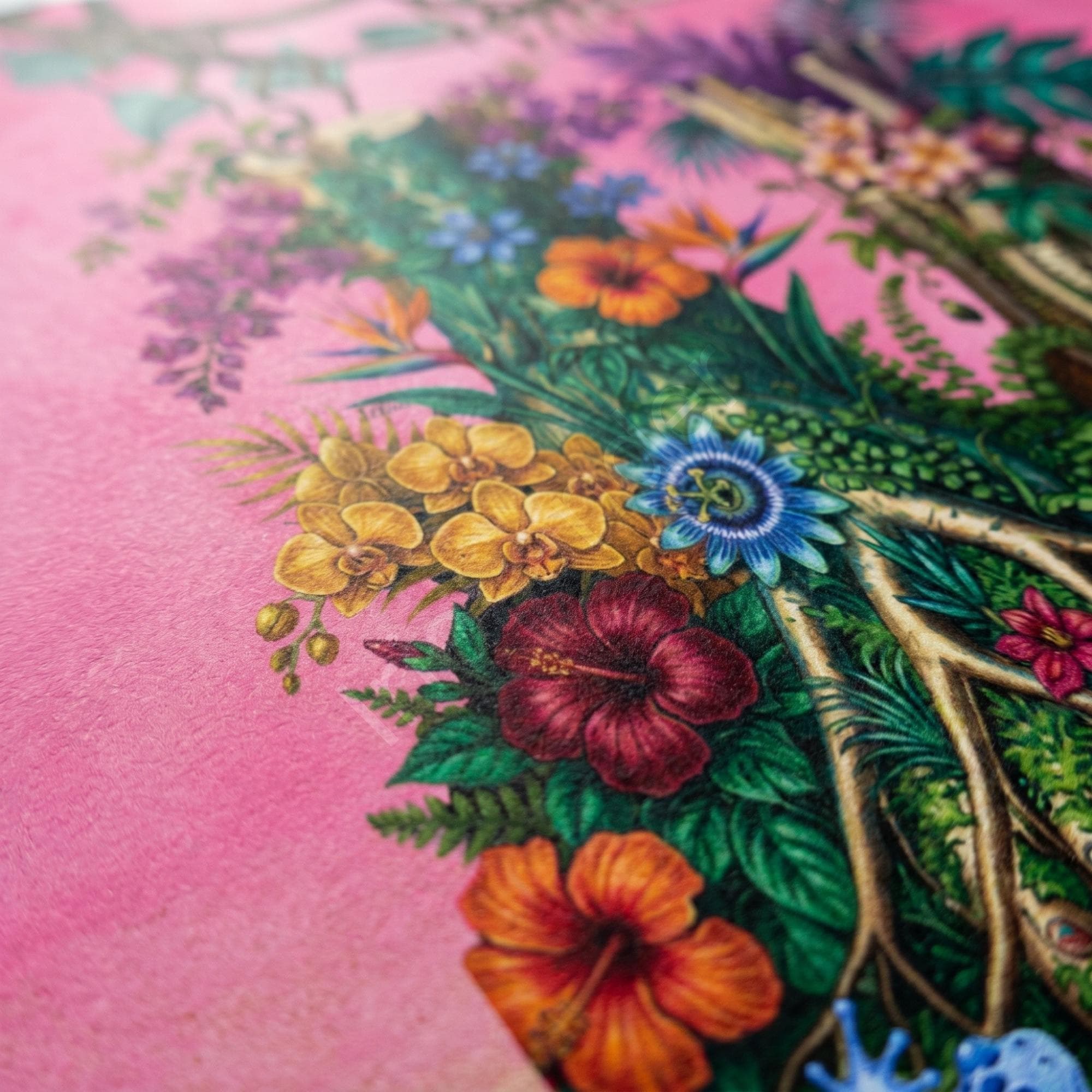 Anatomical Art, Jamaica Feet Print, maximalism style floral illustration, Jamaica wall decor, view 4