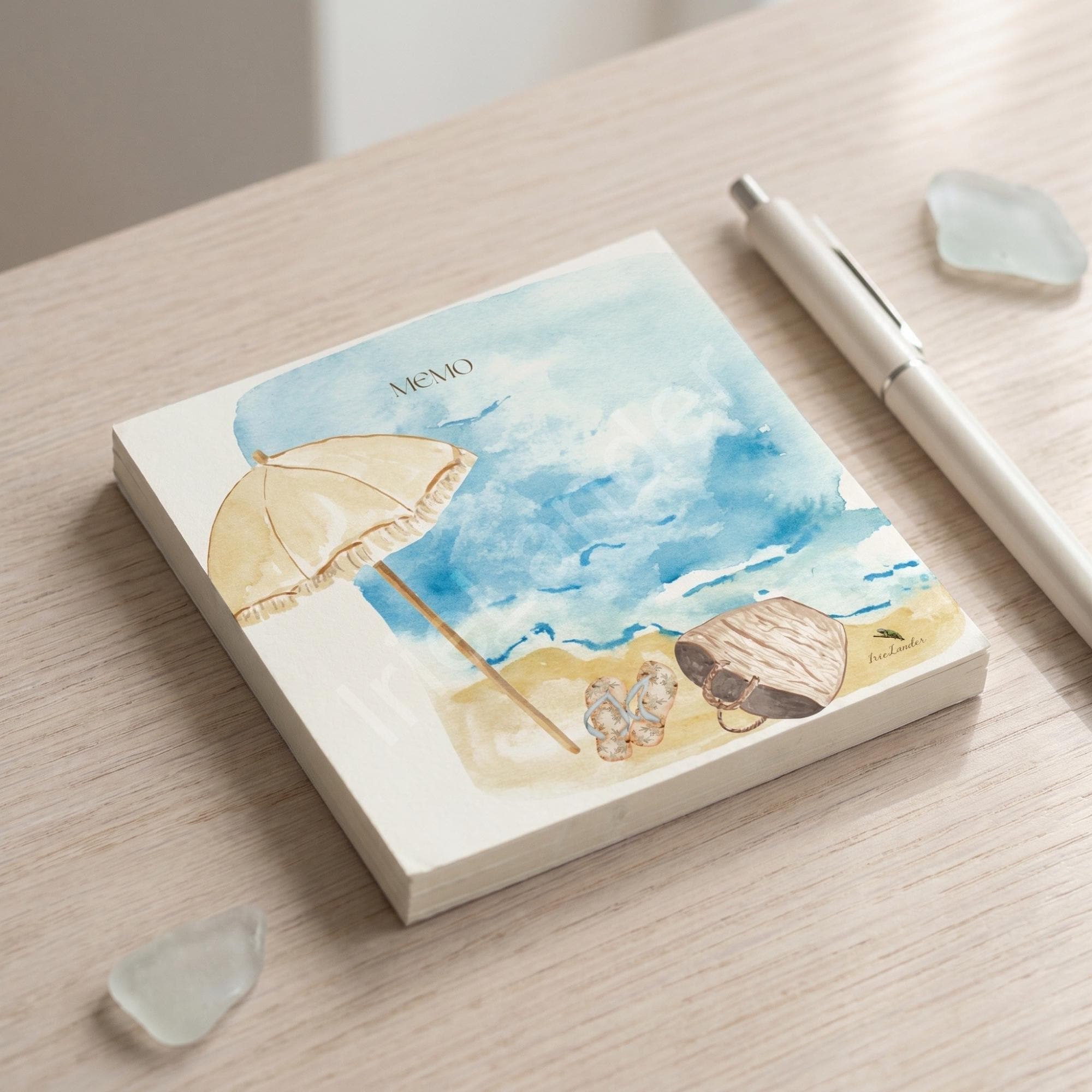 Beach Stationery, Notepad, Notecard and Post-it® Notes, pastel seashell vibes, choose set or individual, view 2