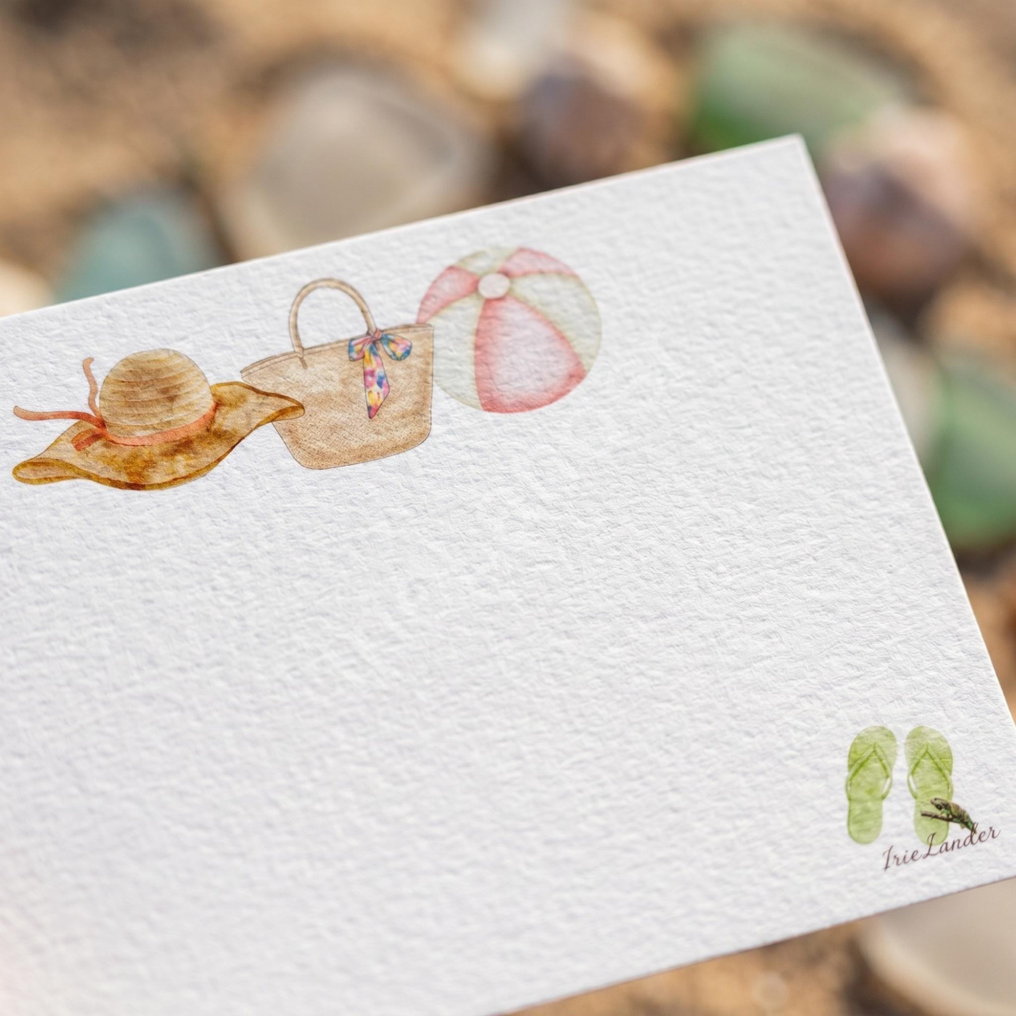 Beach Stationery, Notepad, Notecard and Post-it® Notes, pastel seashell vibes, choose set or individual, view 3