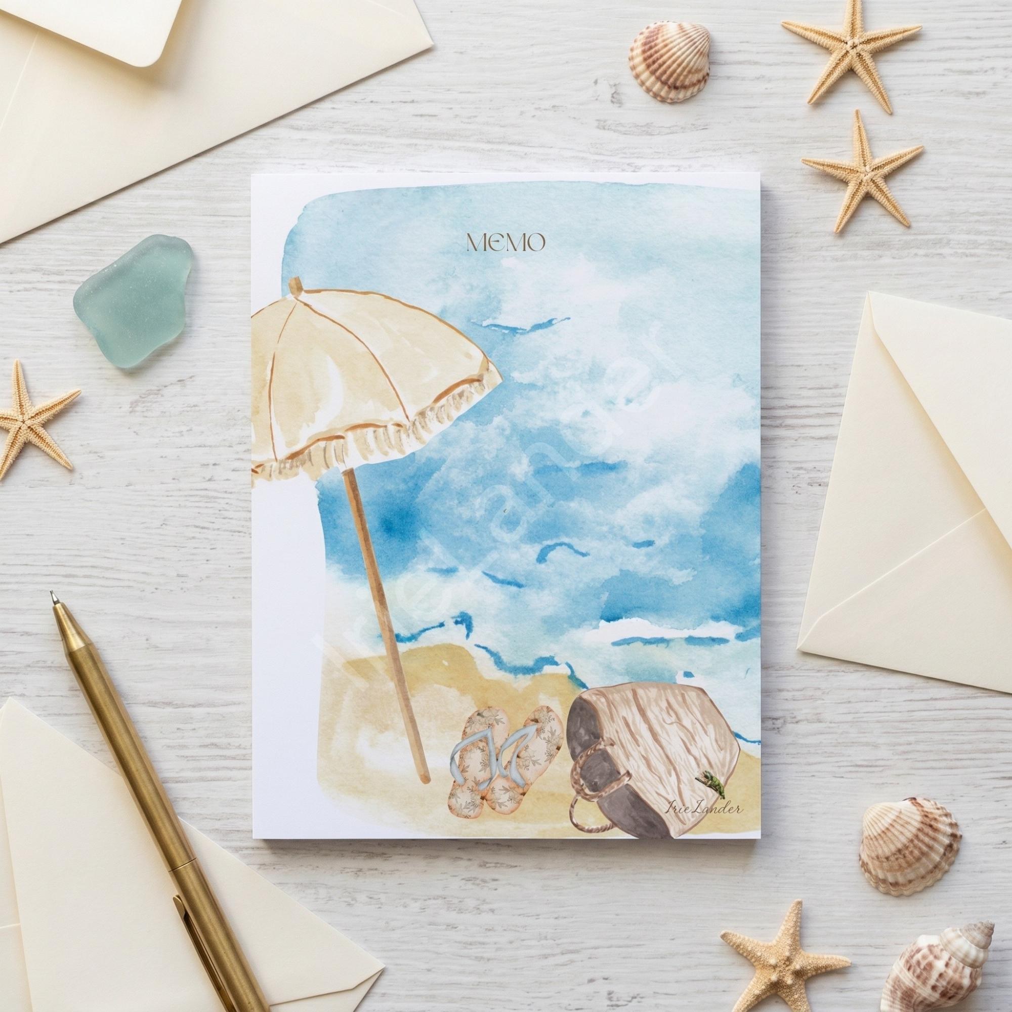 Beach Stationery, Notepad, Notecard and Post-it® Notes, pastel seashell vibes, choose set or individual, view 4
