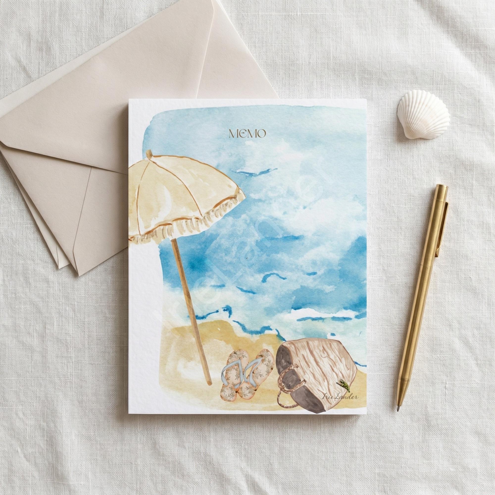 Beach Stationery, Notepad, Notecard and Post-it® Notes, pastel seashell vibes, choose set or individual, view 6