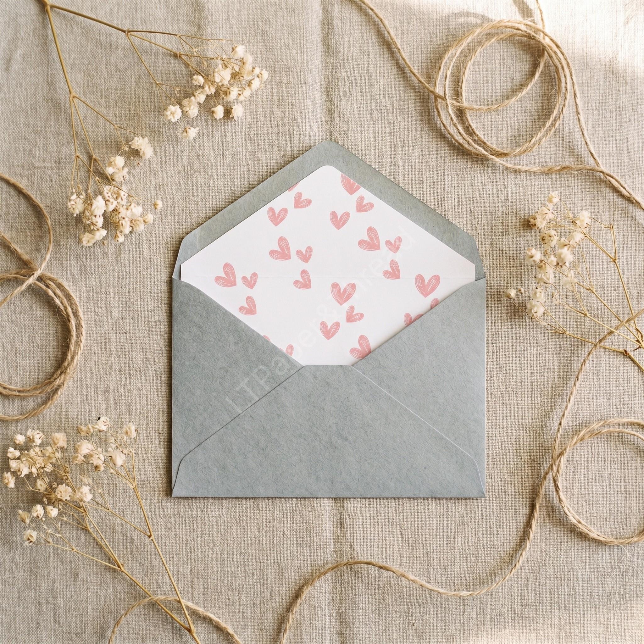 Hand-Drawn Wedding Invitation Set, pink and blue whimsical pinky swear design, upgrades available, view 6