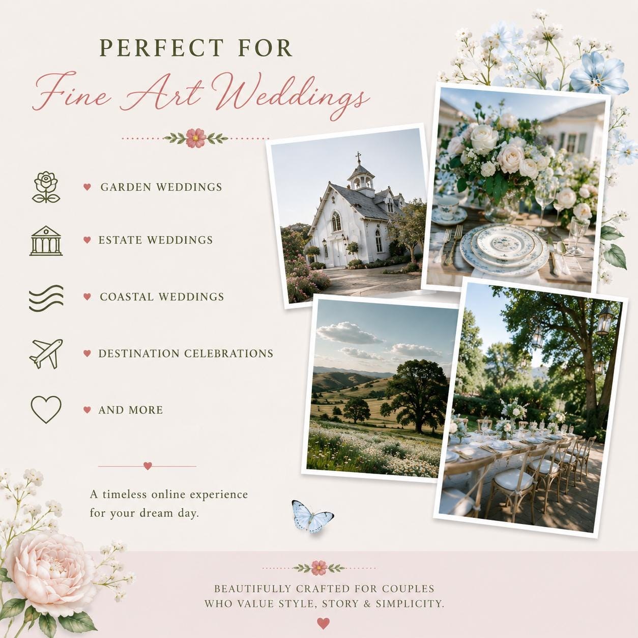 Custom Wedding Website Template, Elegant Blush Floral Design, RSVP Included (Digital), view 5