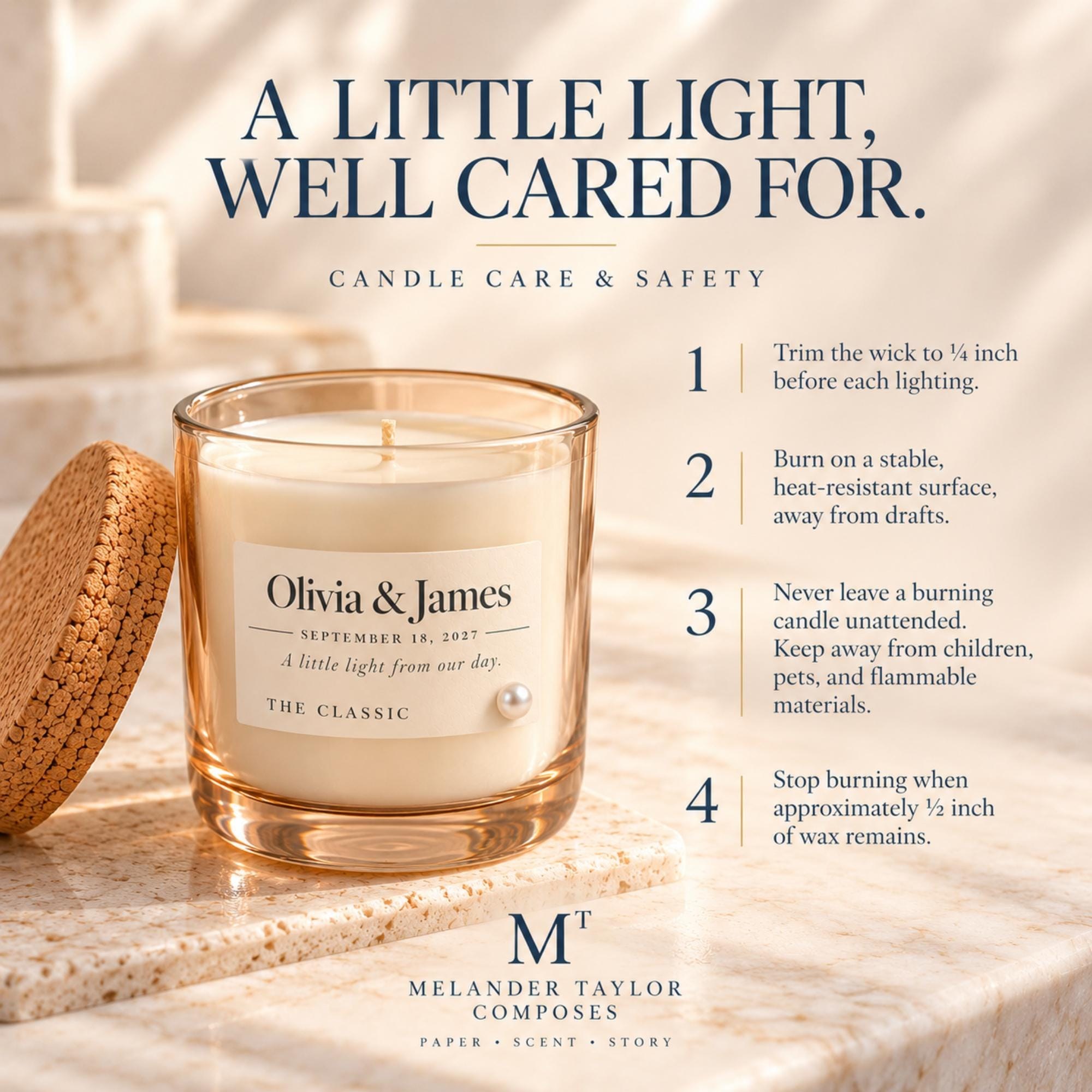 Personalized Wedding Favor Candle, Cork Lid, Soy Wax, Hemp Wick, Custom Date and Names, view 10