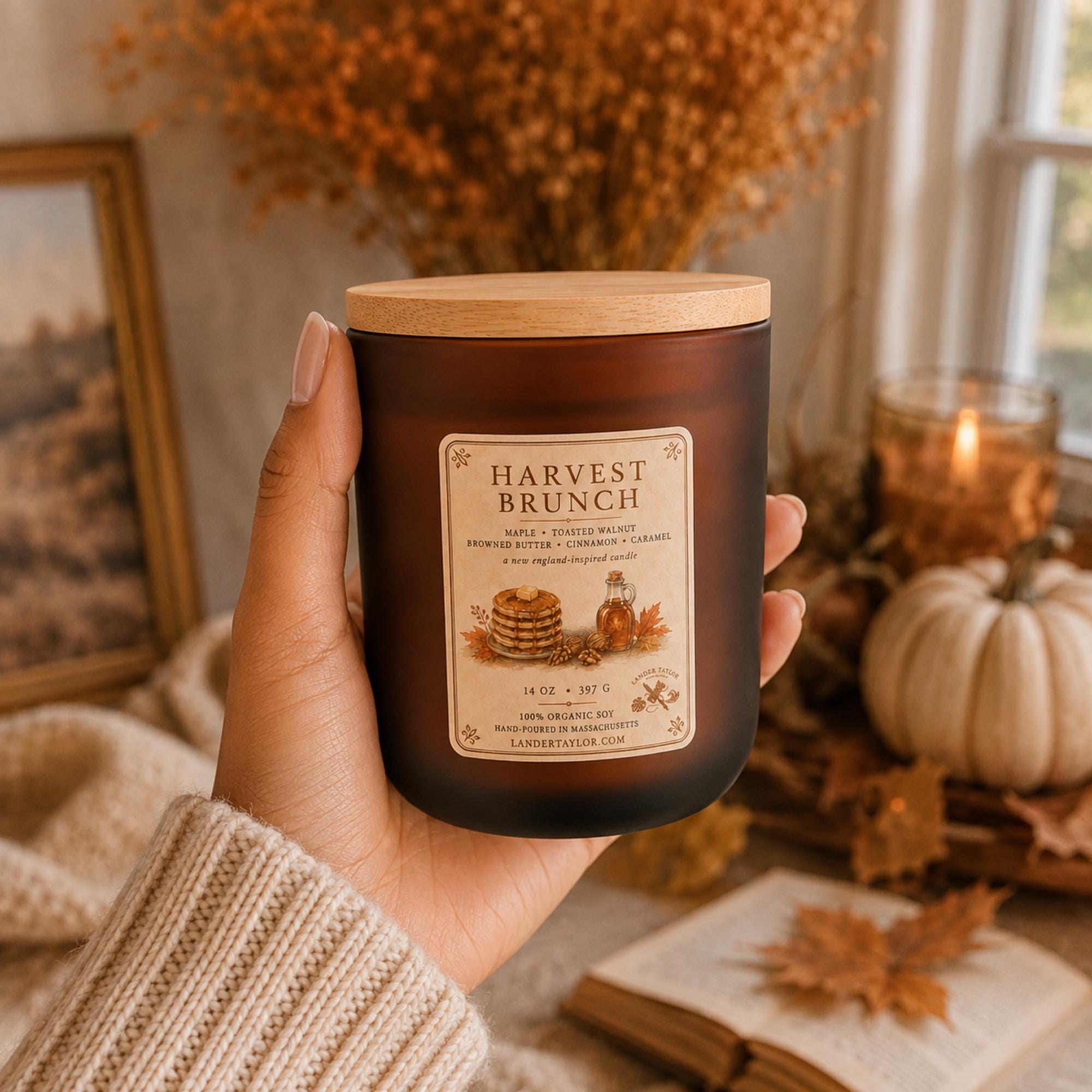 Maple Walnut Pancakes Hemp Wick Candle | Organic Soy Wax, Fall Harvest Scent, view 4