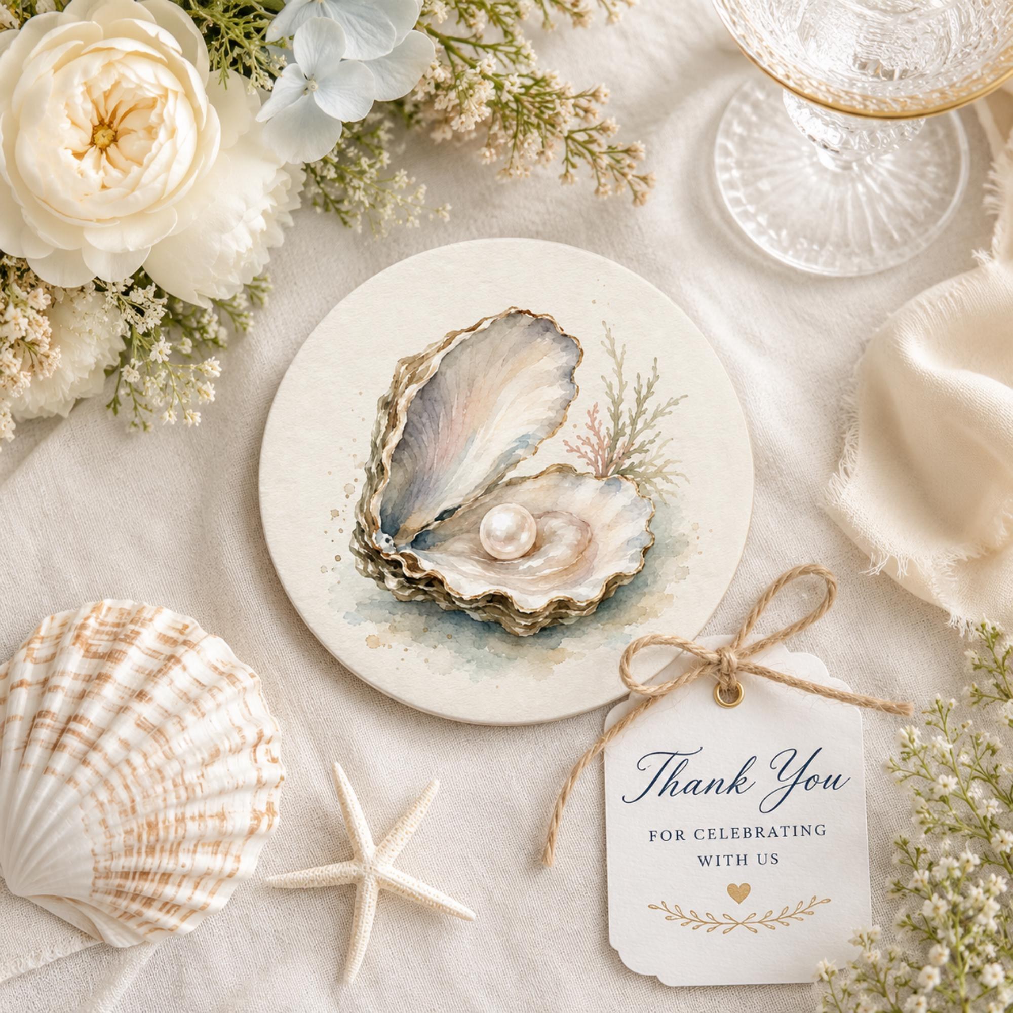 Coasters | Ceramic Stone Coasters | Summer Design | Wedding or Party Favor Gift | Set of 4–16, view 2