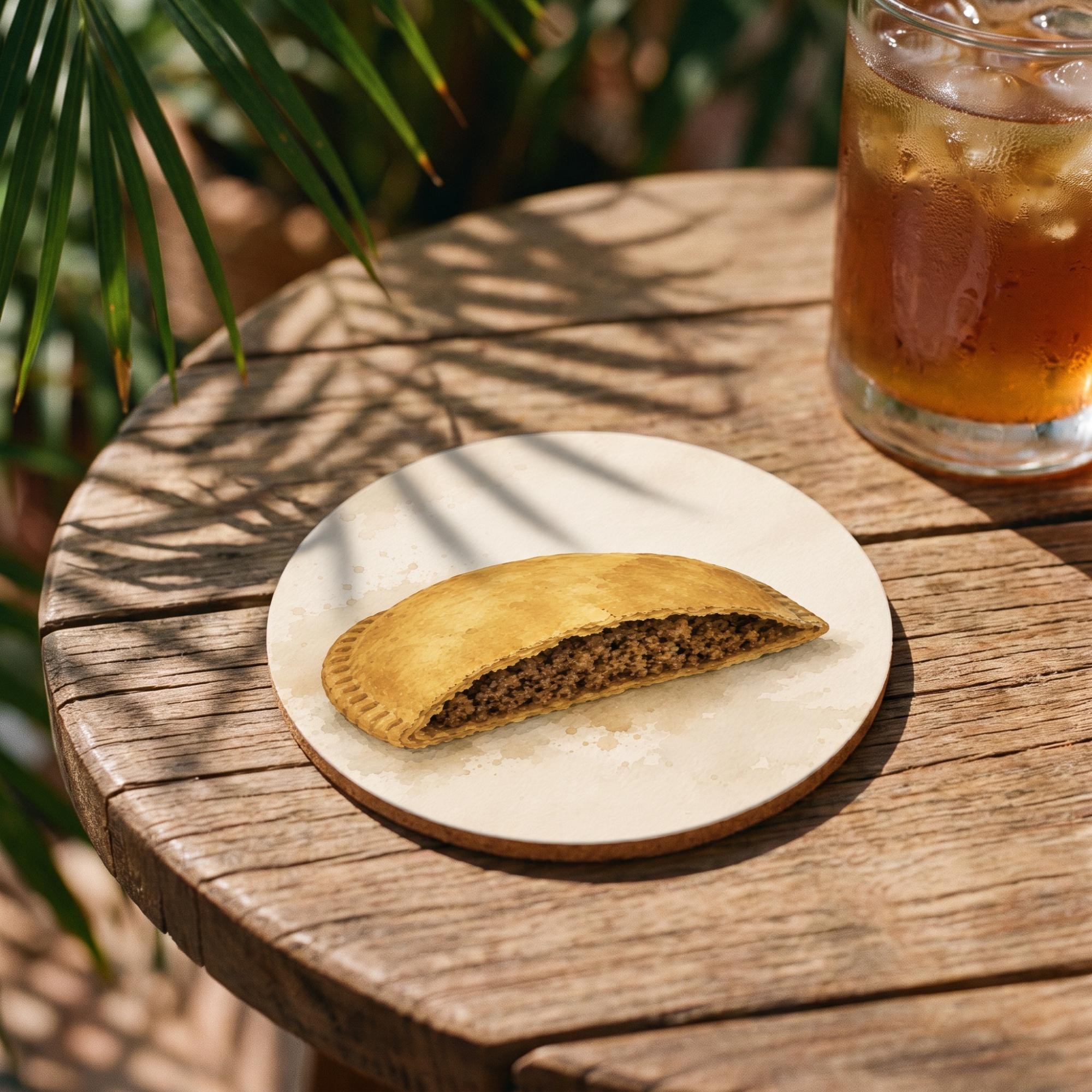 Ceramic Coaster Set | Ackee, Beef Patty, Rice & Peas + Sugar Cane | Jamaican Kitchen | Caribbean Gift, view 3