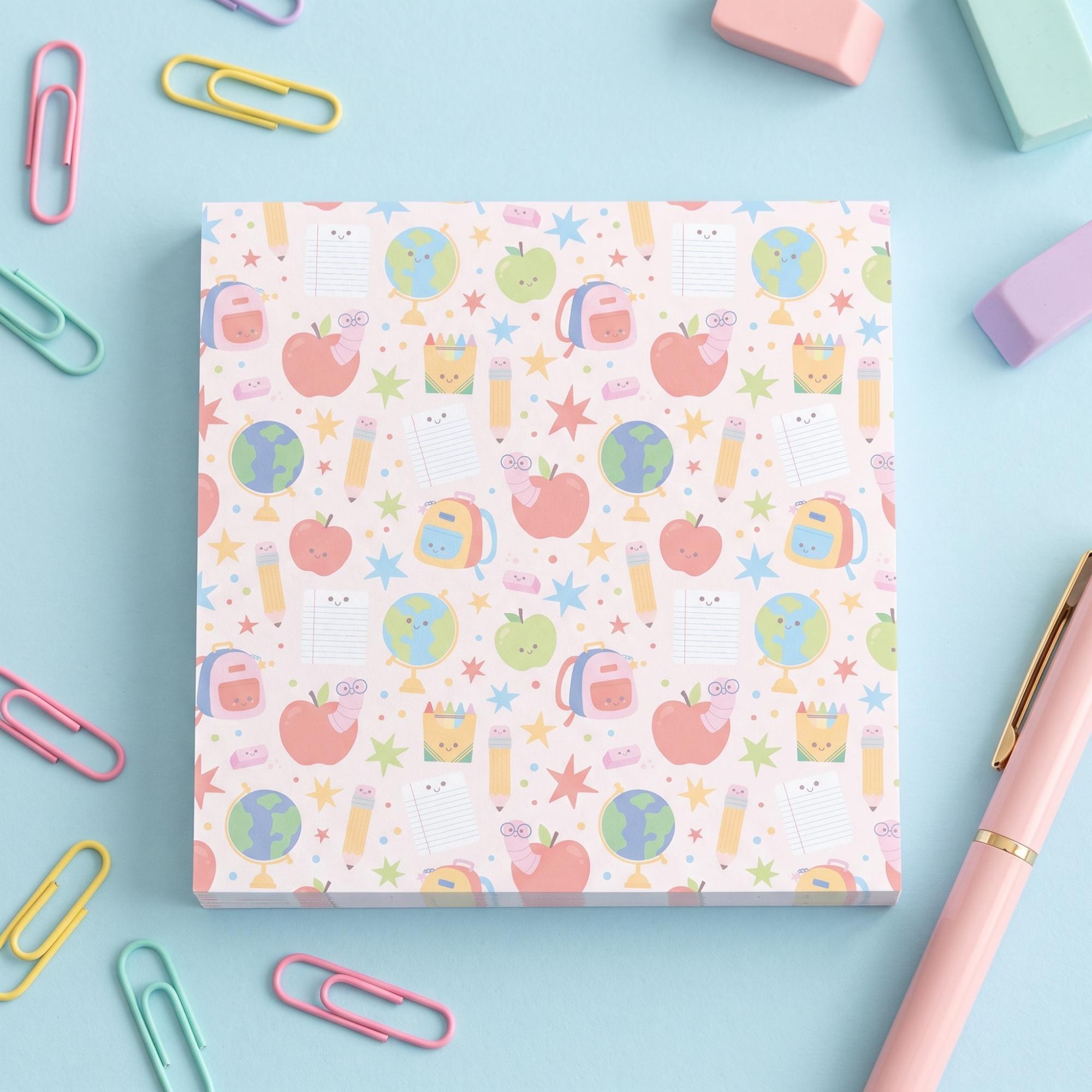 Personalized Teacher Stationery Set: Notepad, Sticky Notes, Notecards & Reward Stickers, School Designs, view 6