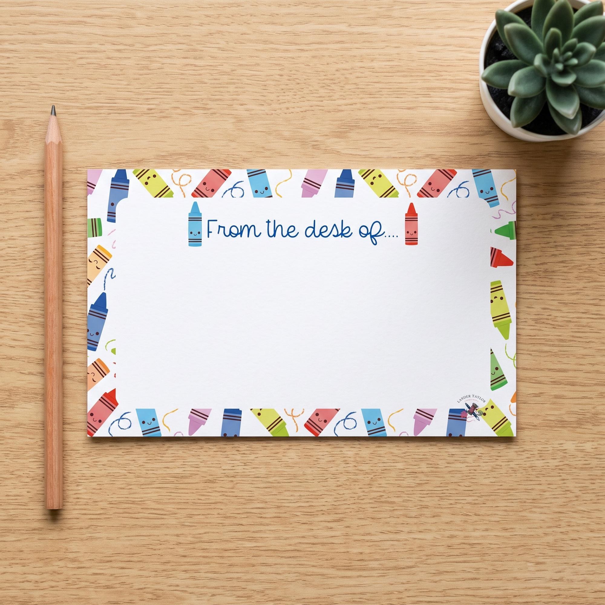 Personalized Teacher Stationery Set: Notepad, Sticky Notes, Notecards & Reward Stickers, School Designs, view 10