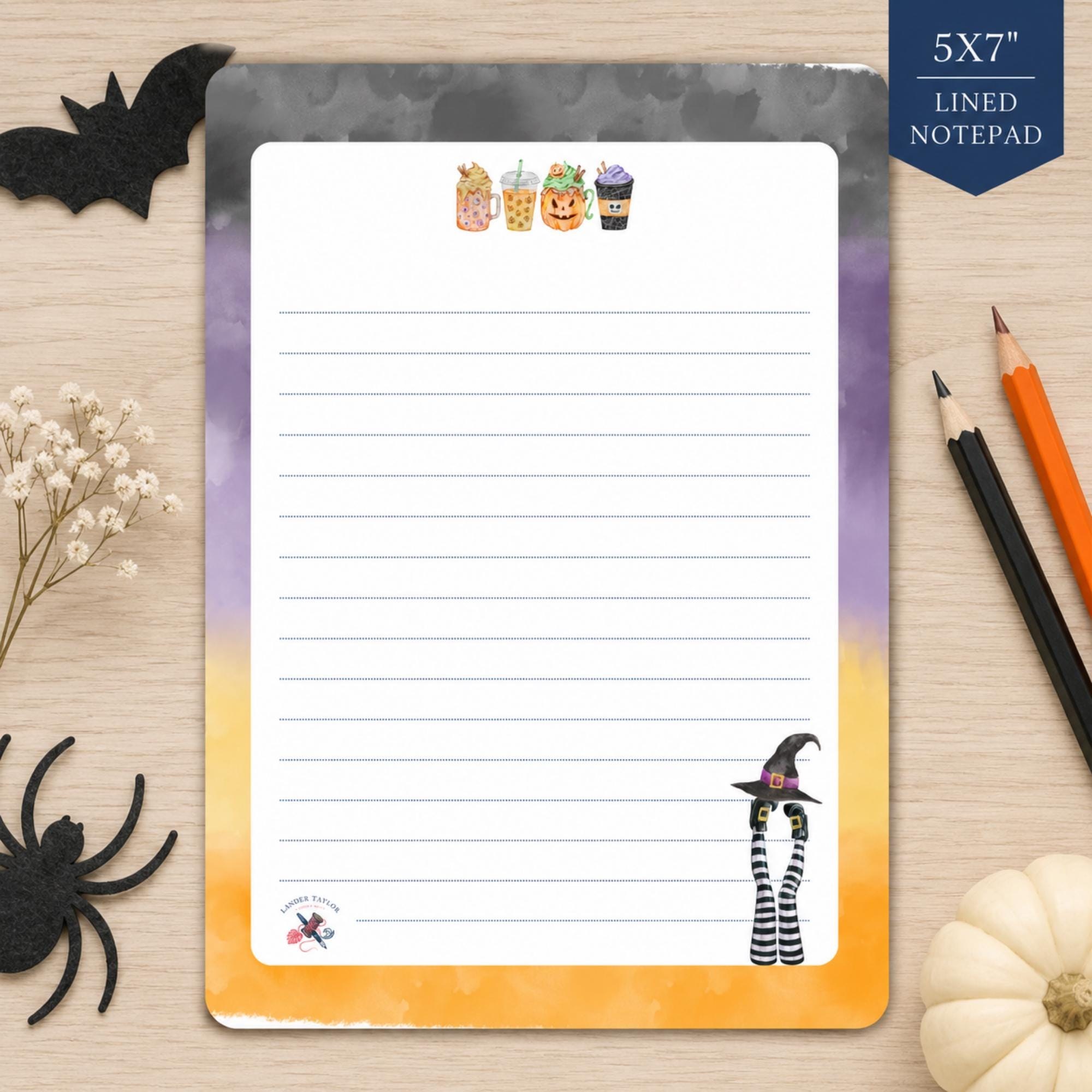 Halloween Stationery Set | Notepad, Notecards, Envelopes & Sticky Notes | Witch + Halloween Inspired Design, view 2