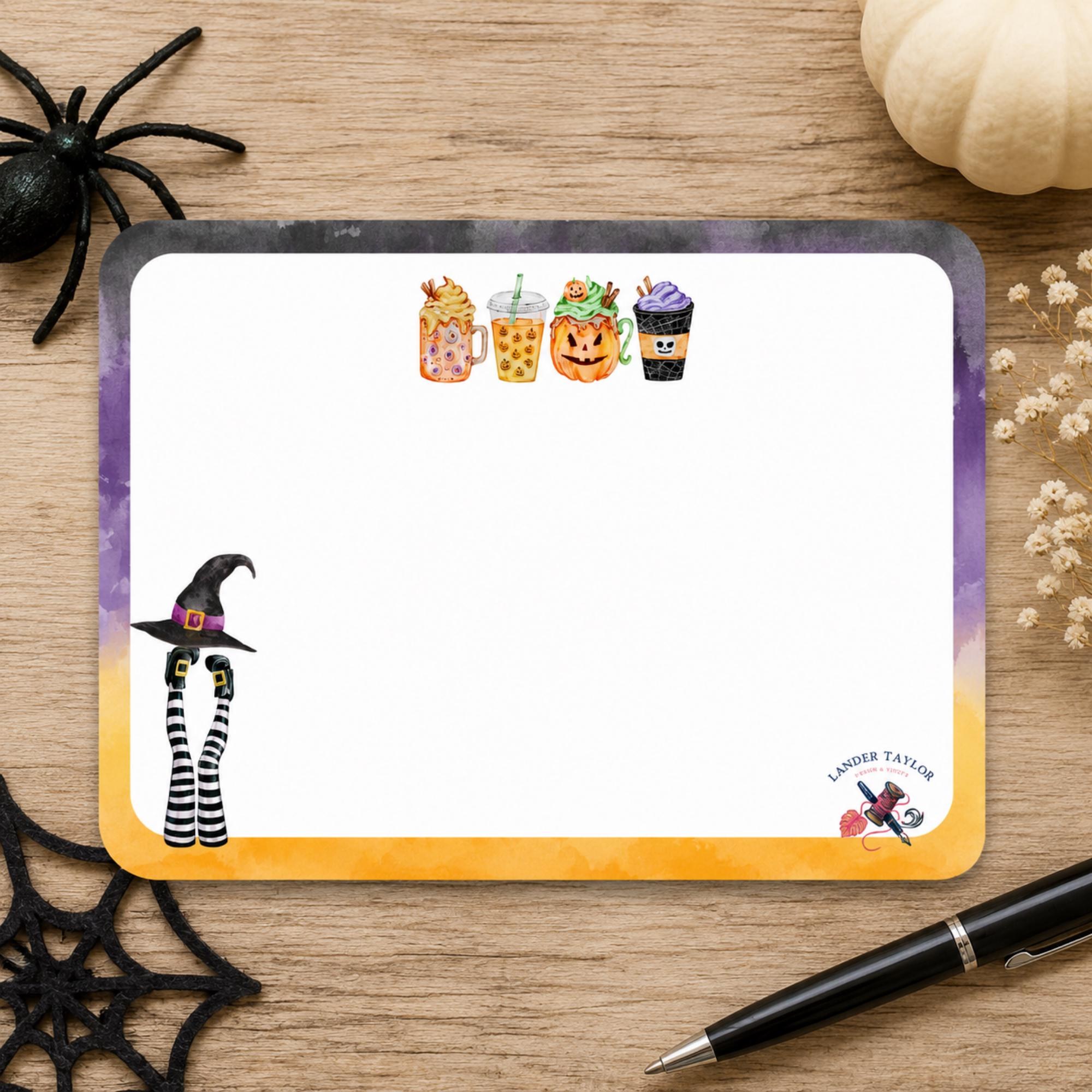 Halloween Stationery Set | Notepad, Notecards, Envelopes & Sticky Notes | Witch + Halloween Inspired Design, view 6