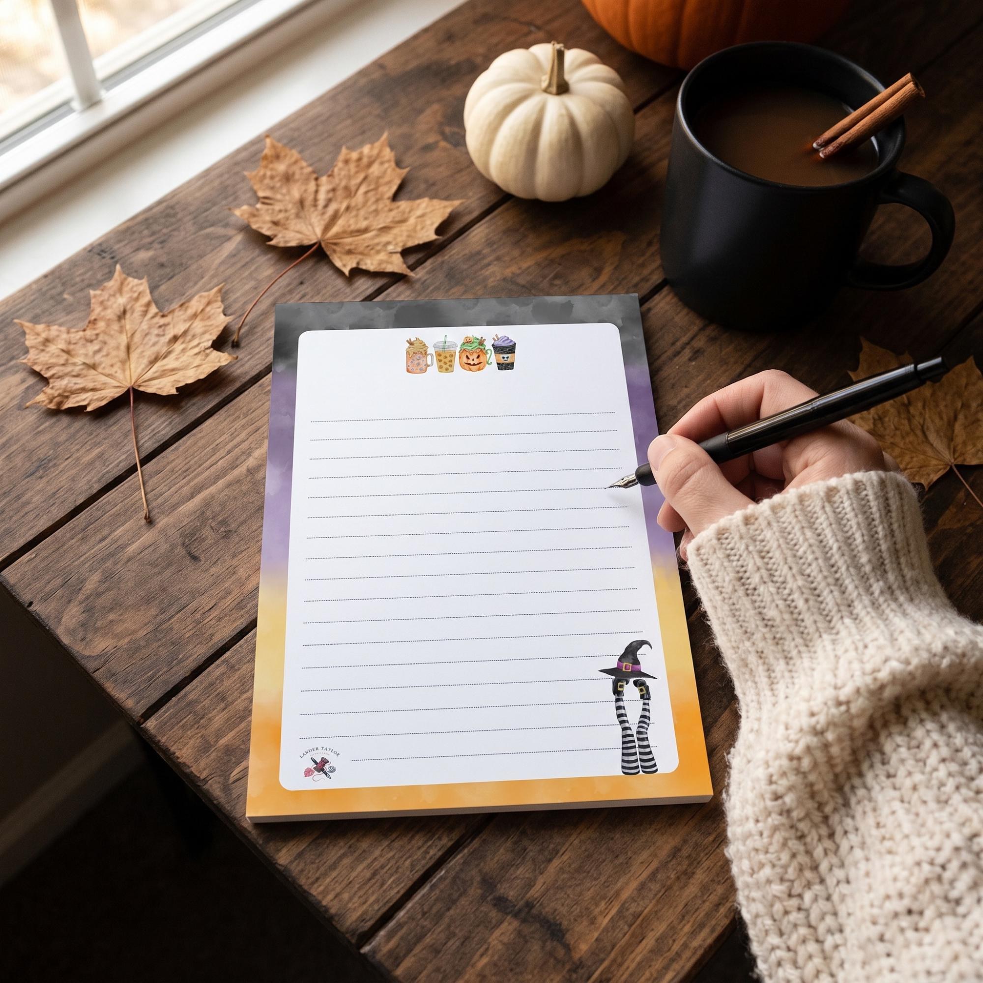 Halloween Stationery Set | Notepad, Notecards, Envelopes & Sticky Notes | Witch + Halloween Inspired Design, view 7