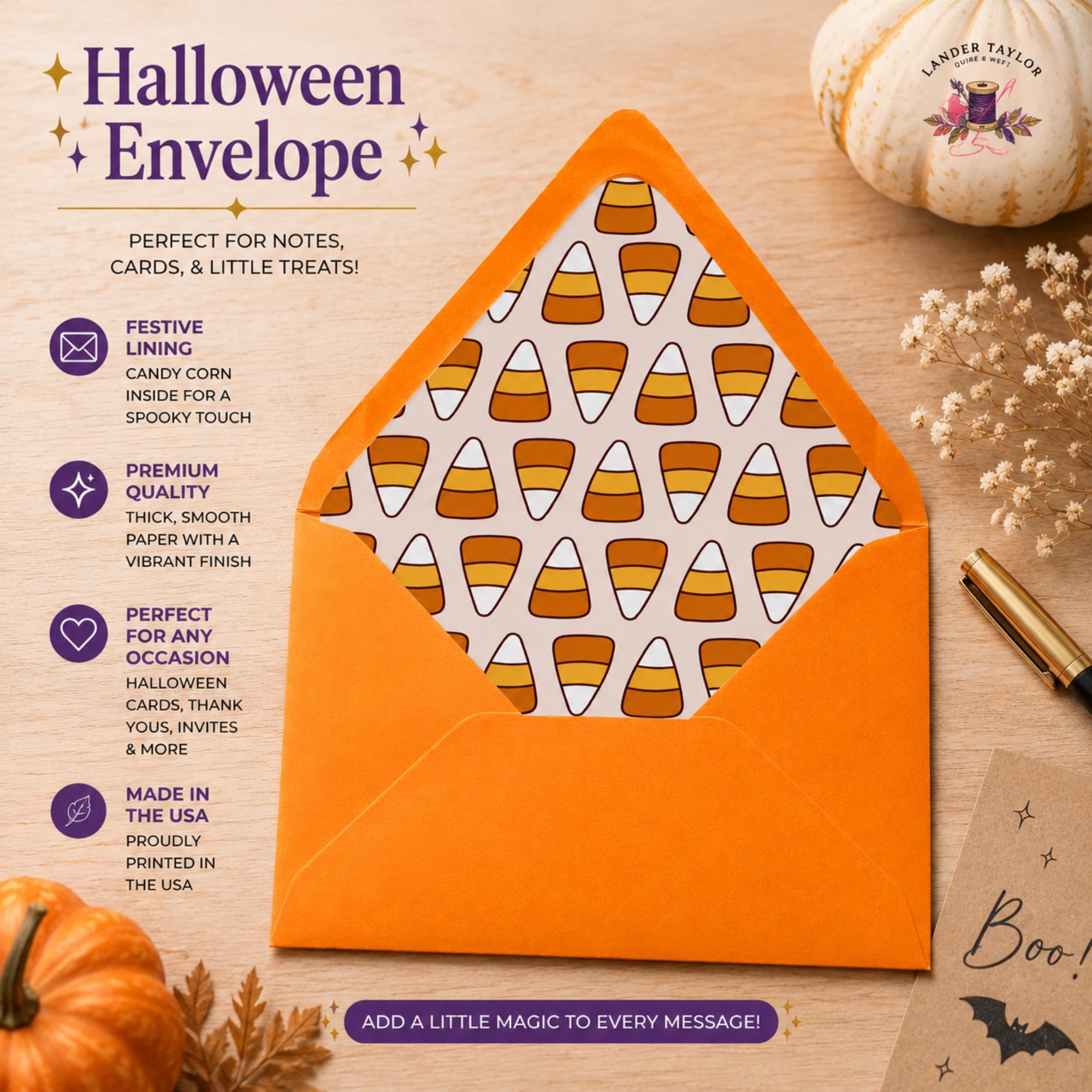 Halloween Stationery Set | Notepad, Notecards, Envelopes & Sticky Notes | Witch + Halloween Inspired Design, view 8