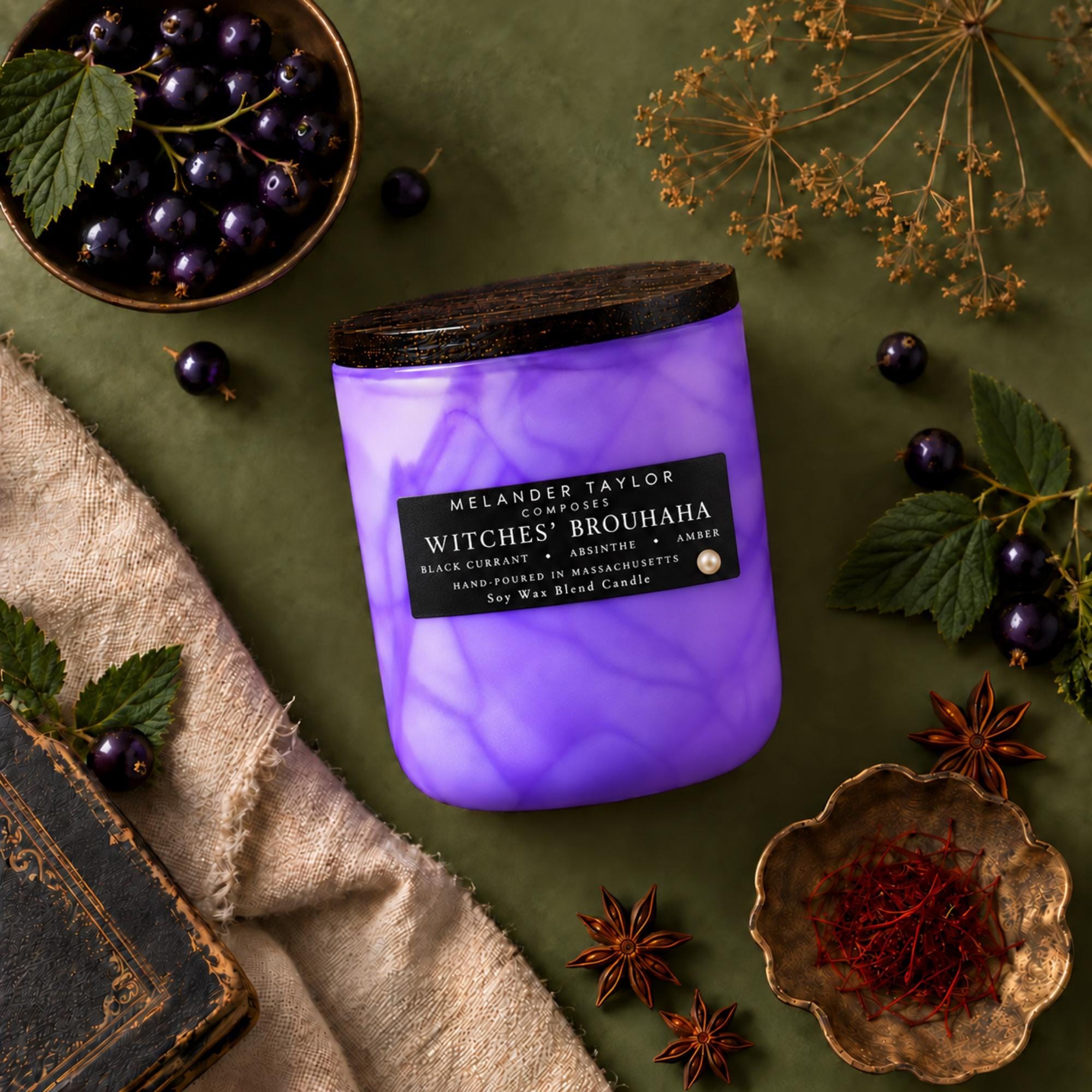 Halloween Candle, Amber Musk, Green Soy Wax, Hand-Poured, view 6