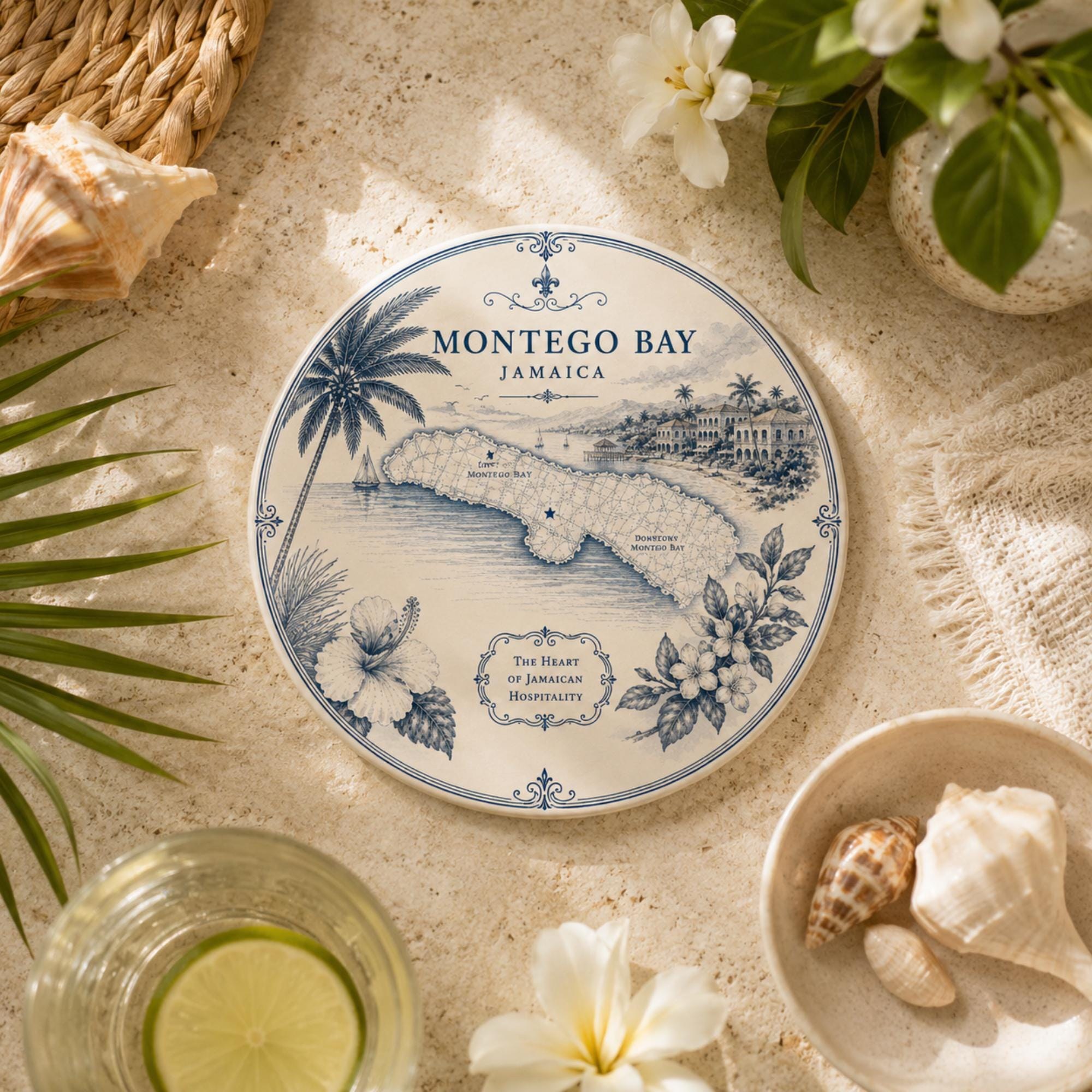 Jamaican Map Coasters • Stone with Cork Back • Caribbean Decor • Jamaica Gift • Vintage Coastal Design, view 5