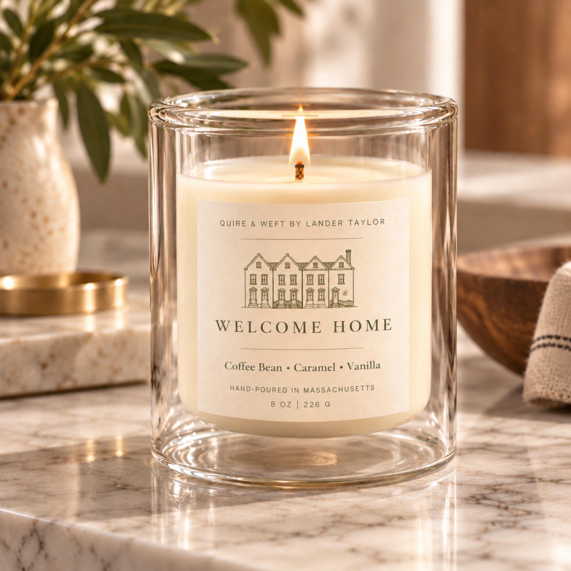 Personalized Candle with Custom Message, 8oz, Double Wall Glass, Bulk Candle Corporate Gifts, view 4