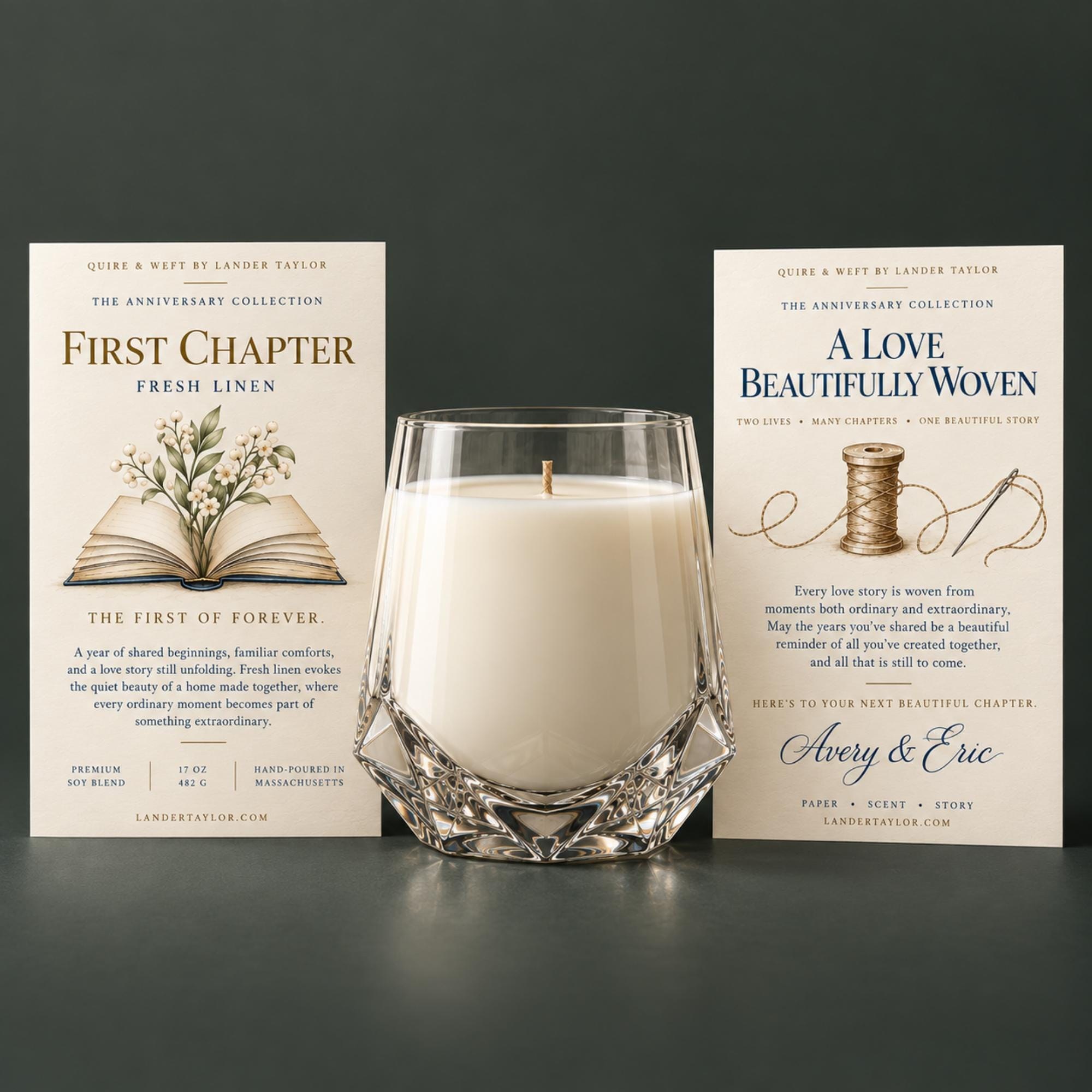 Personalized Anniversary Candle Gift, 17oz, Scent Story Card, Soy Blend